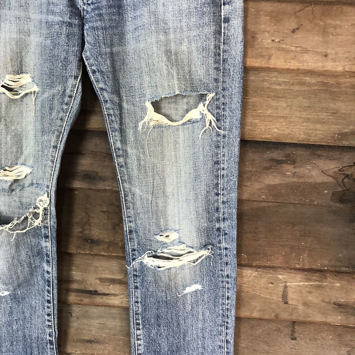 Uniqlo Uniqlo japan Blue Distressed Denim Pants #109 Size US 30 / EU 46 - 9 Thumbnail