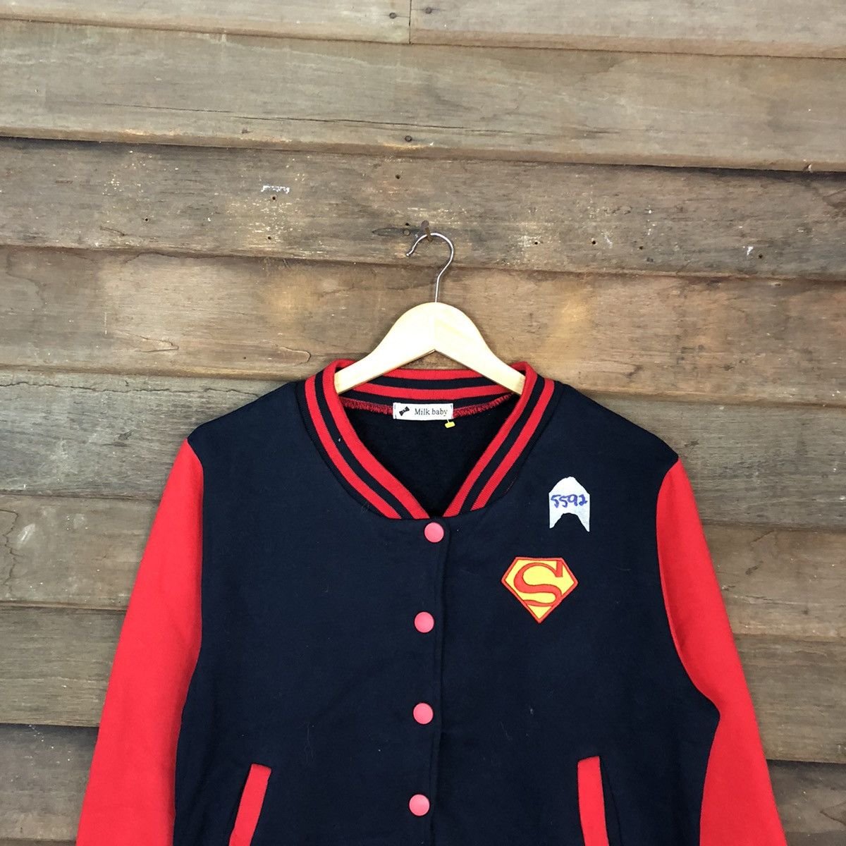 Japanese Brand Milk Baby Red Varsity Jacket #5592 Size M / US 6-8 / IT 42-44 - 2 Thumbnail