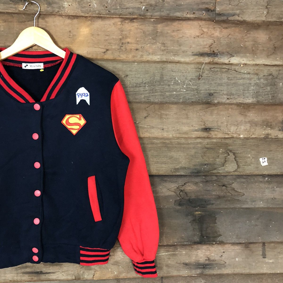 Japanese Brand Milk Baby Red Varsity Jacket #5592 Size M / US 6-8 / IT 42-44 - 5 Thumbnail