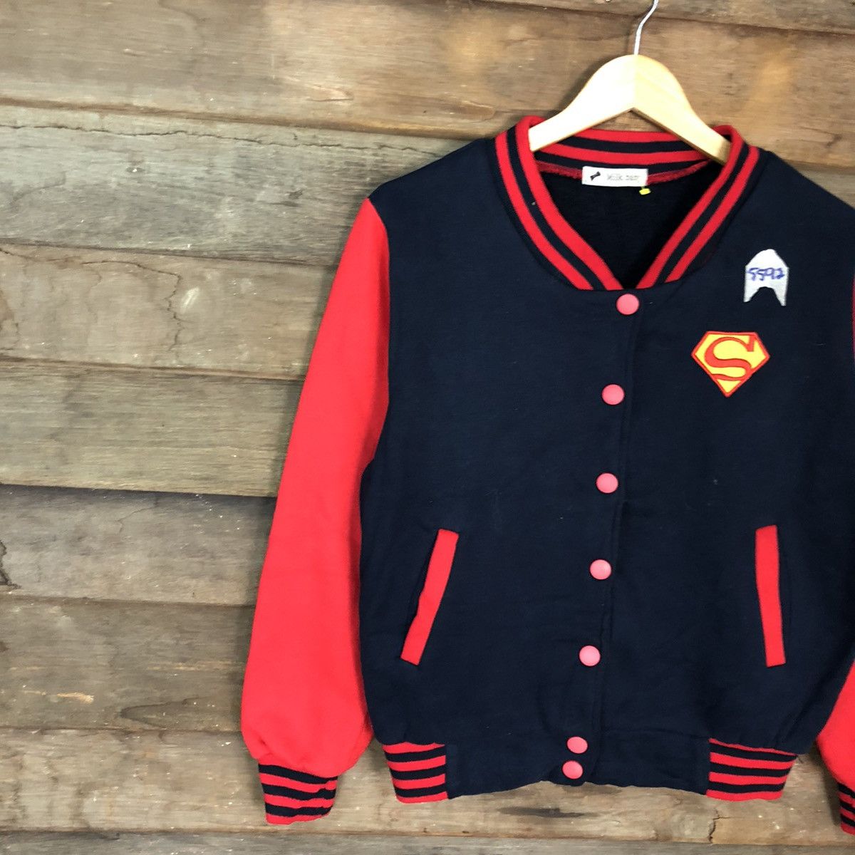Japanese Brand Milk Baby Red Varsity Jacket #5592 Size M / US 6-8 / IT 42-44 - 7 Thumbnail