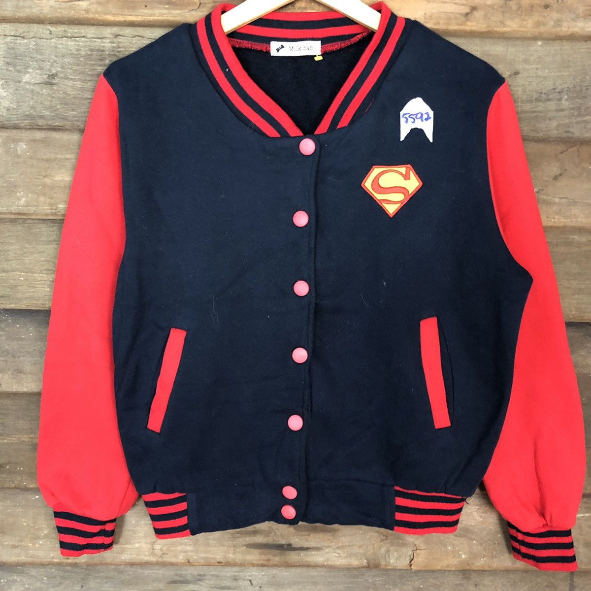 Japanese Brand Milk Baby Red Varsity Jacket #5592 Size M / US 6-8 / IT 42-44 - 8 Thumbnail