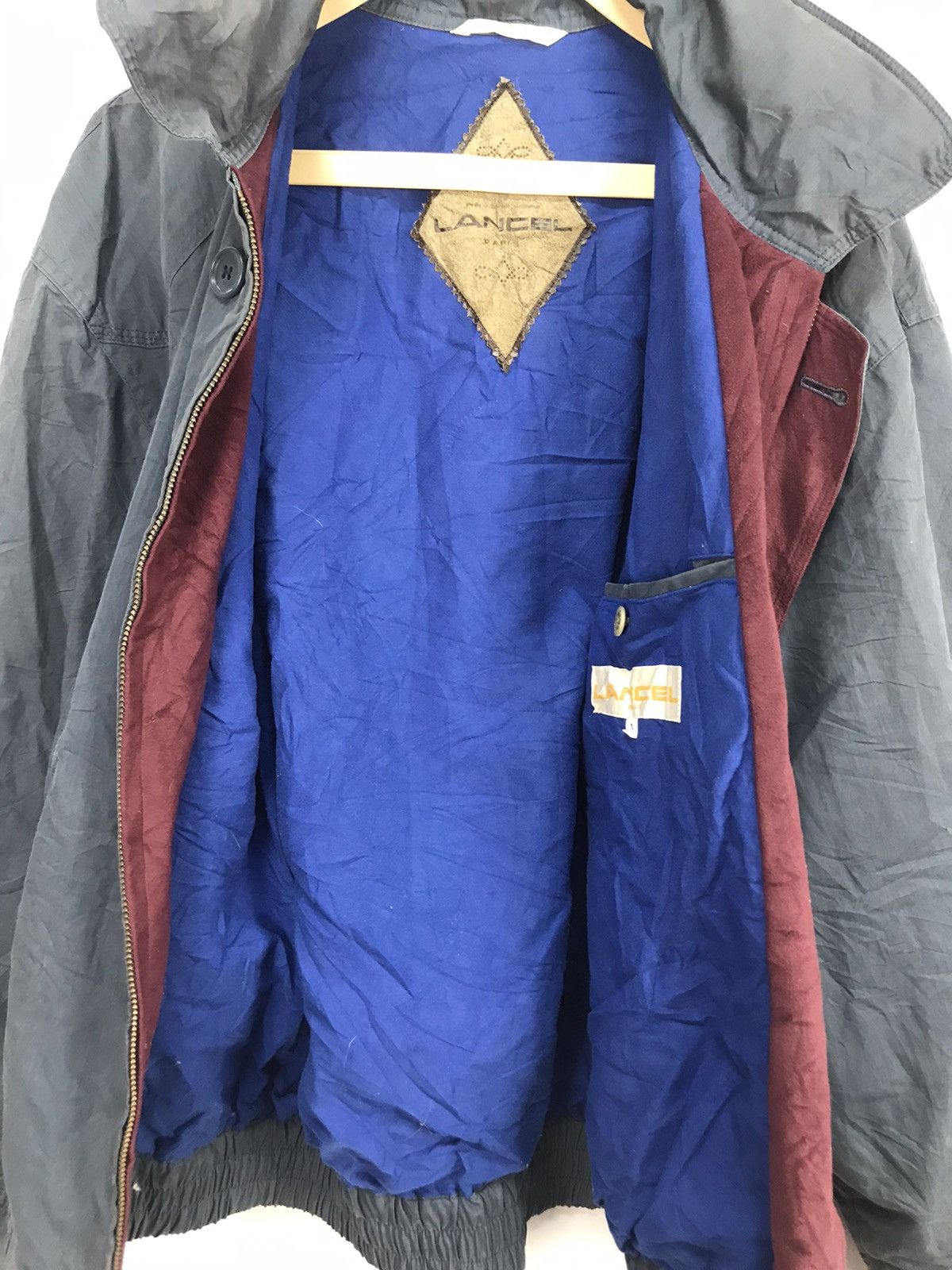 Designer × Lancel Lancel distressed bombers jacket hidden hoodie Size US L / EU 52-54 / 3 - 8 Thumbnail