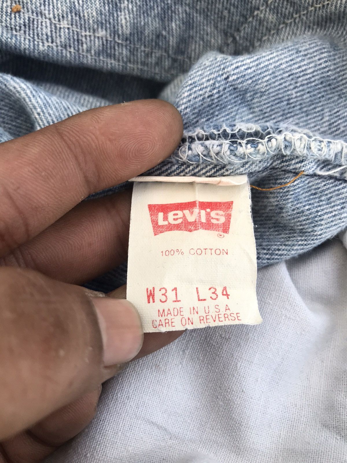 Levi's Vintage Clothing Vintage Levi’s 501 custom distressed paintings denim jeans Size US 30 / EU 46 - 7 Thumbnail
