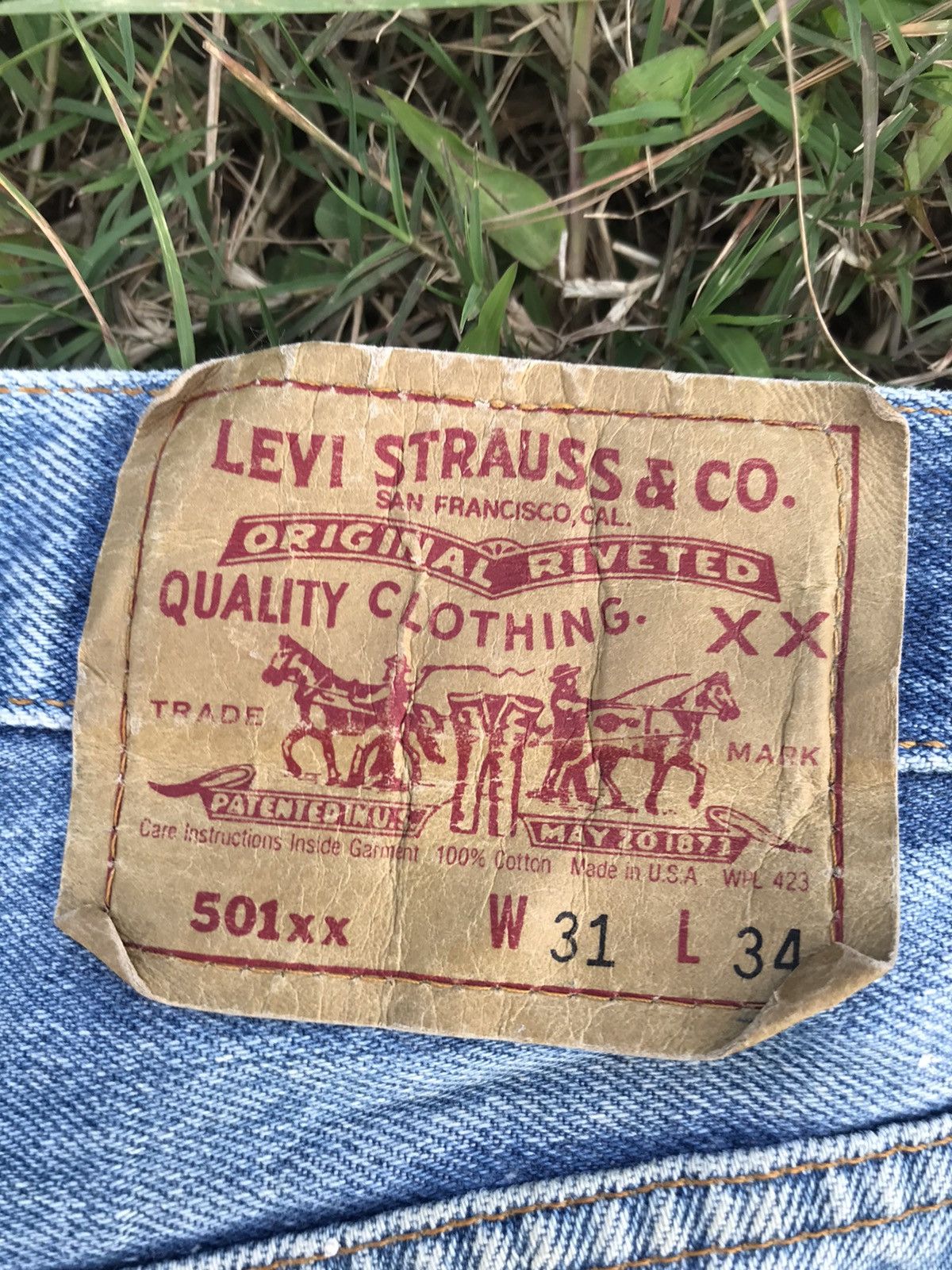 Levi's Vintage Clothing Vintage Levi’s 501 custom distressed paintings denim jeans Size US 30 / EU 46 - 5 Thumbnail