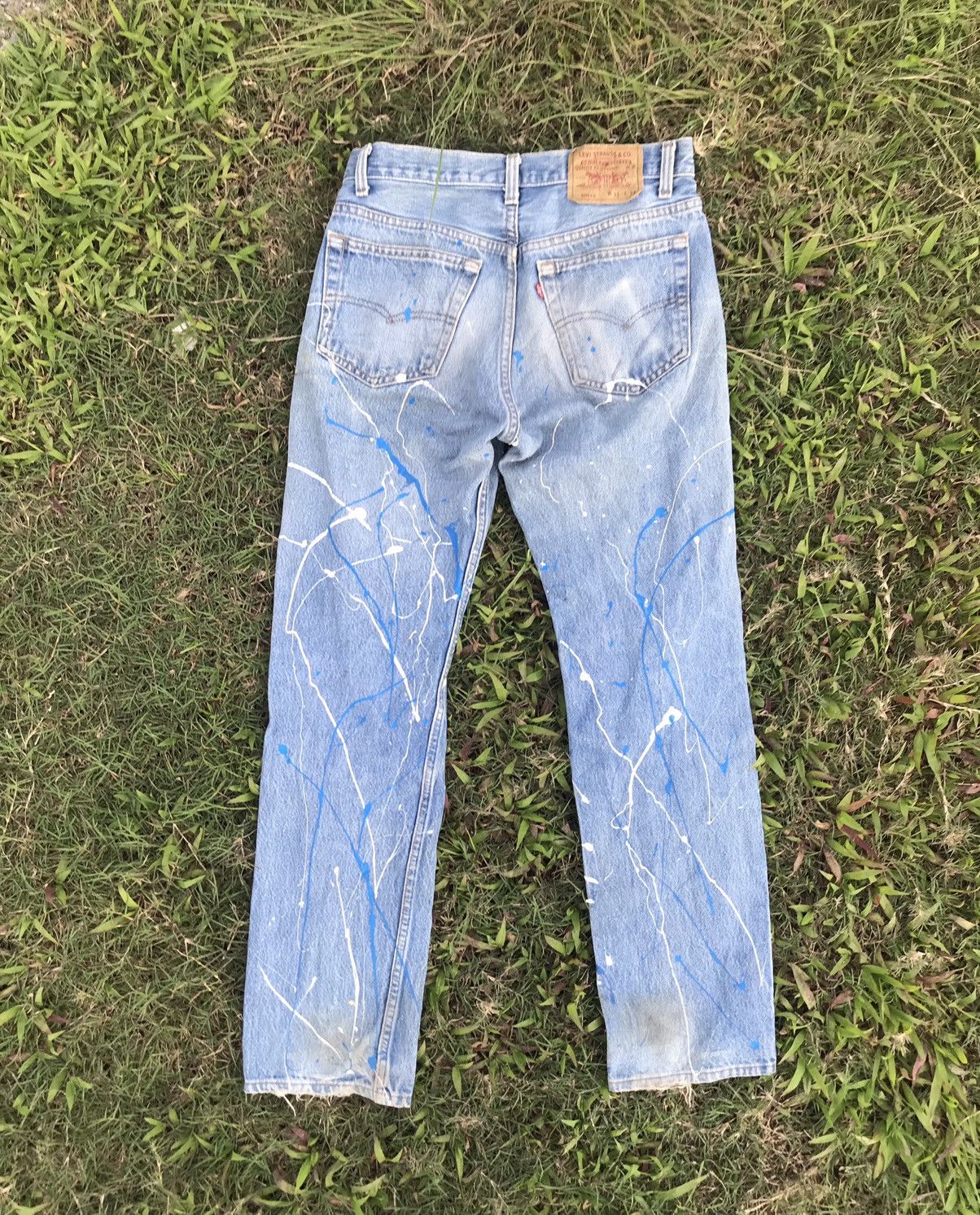 Levi's Vintage Clothing Vintage Levi’s 501 custom distressed paintings denim jeans Size US 30 / EU 46 - 3 Thumbnail