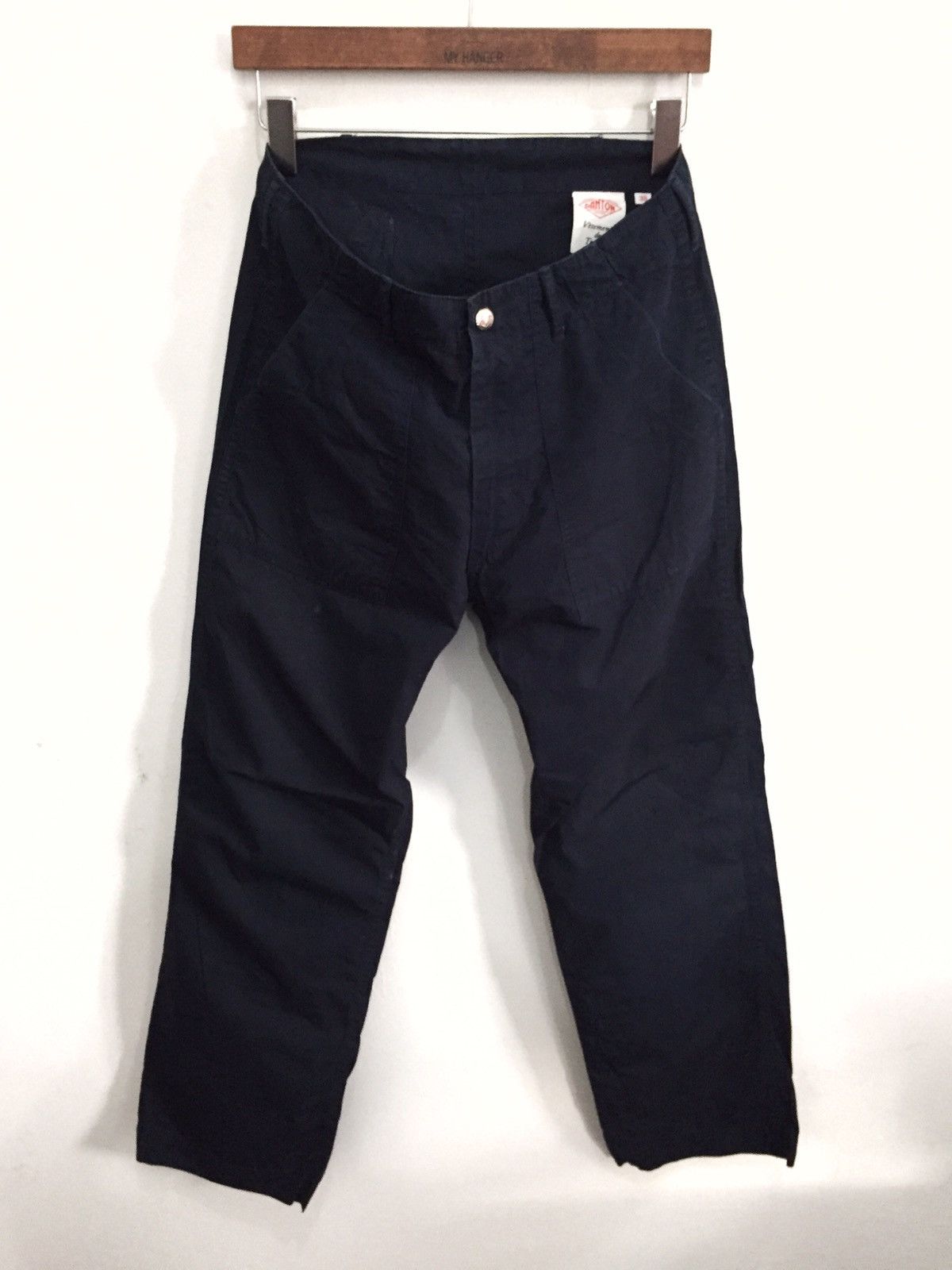 Danton OG Danton 🇫🇷 Navy Herringbone Workwear Worker Pants Size US 28 / EU 44 - 2 Thumbnail