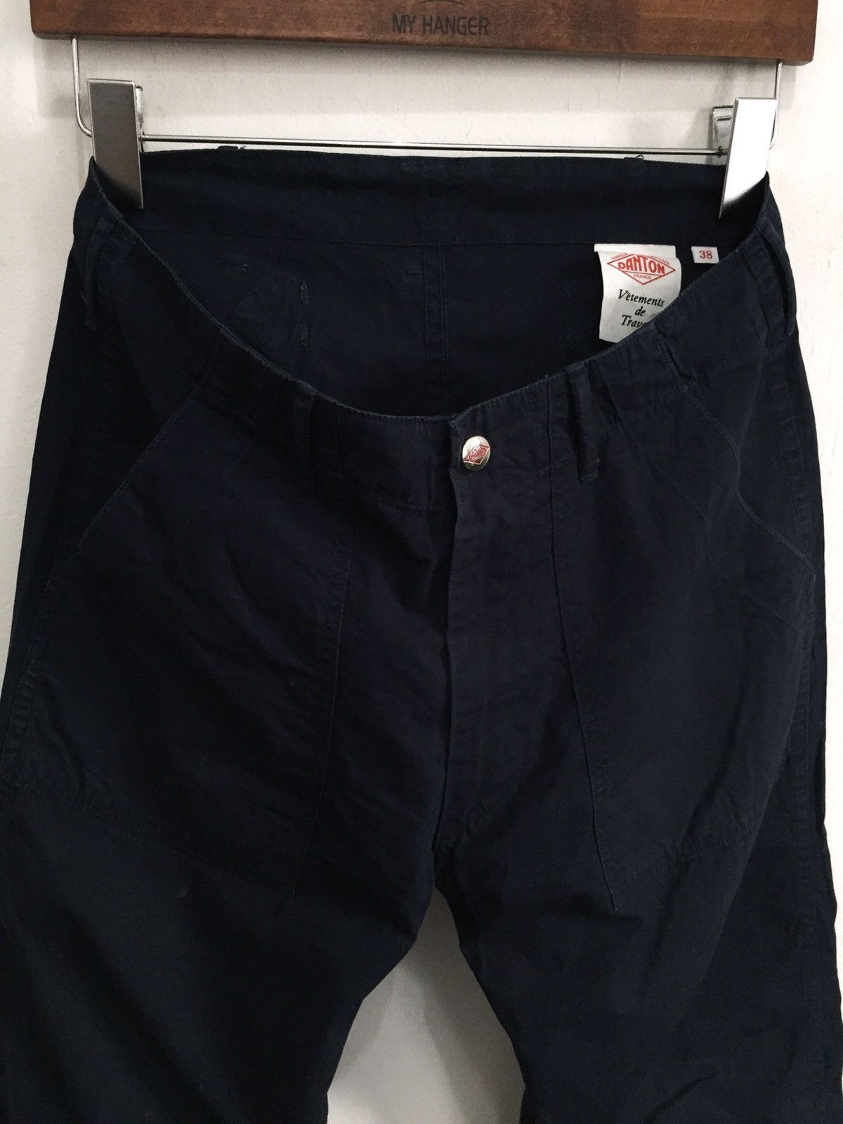 Danton OG Danton 🇫🇷 Navy Herringbone Workwear Worker Pants Size US 28 / EU 44 - 4 Thumbnail