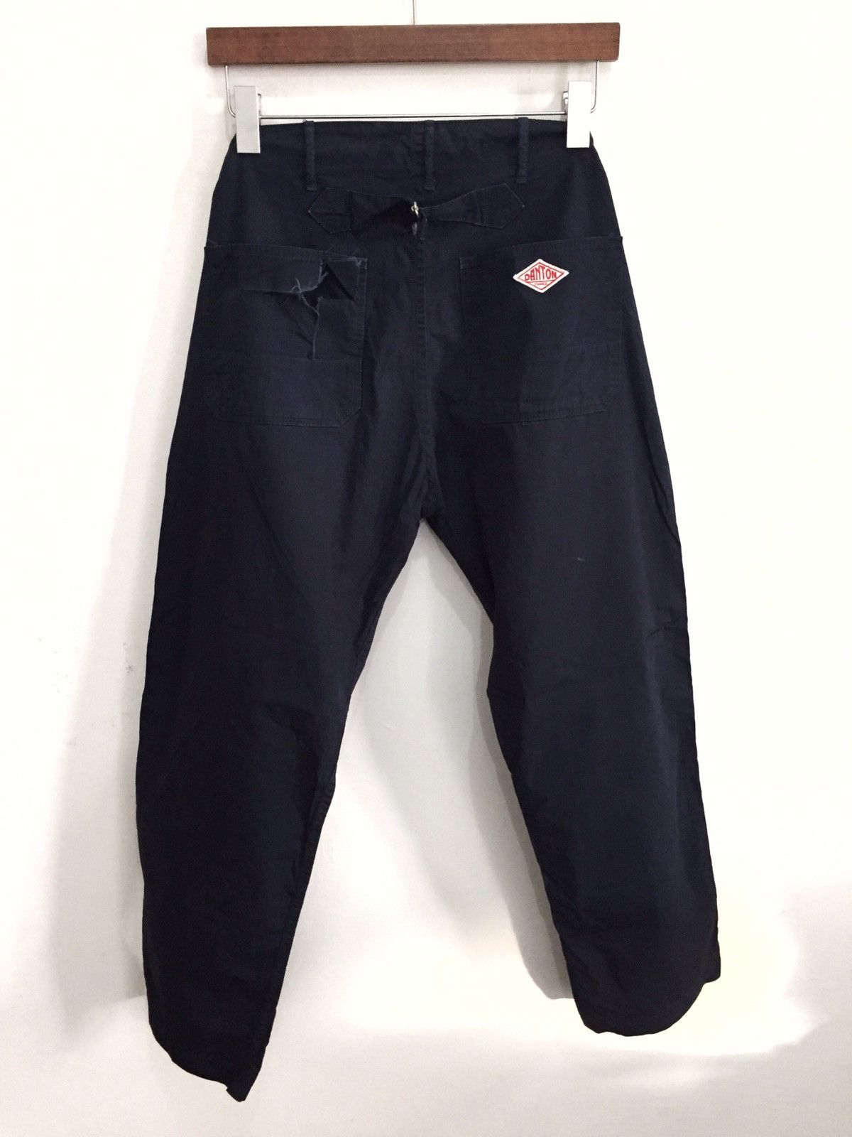Danton OG Danton 🇫🇷 Navy Herringbone Workwear Worker Pants Size US 28 / EU 44 - 3 Thumbnail