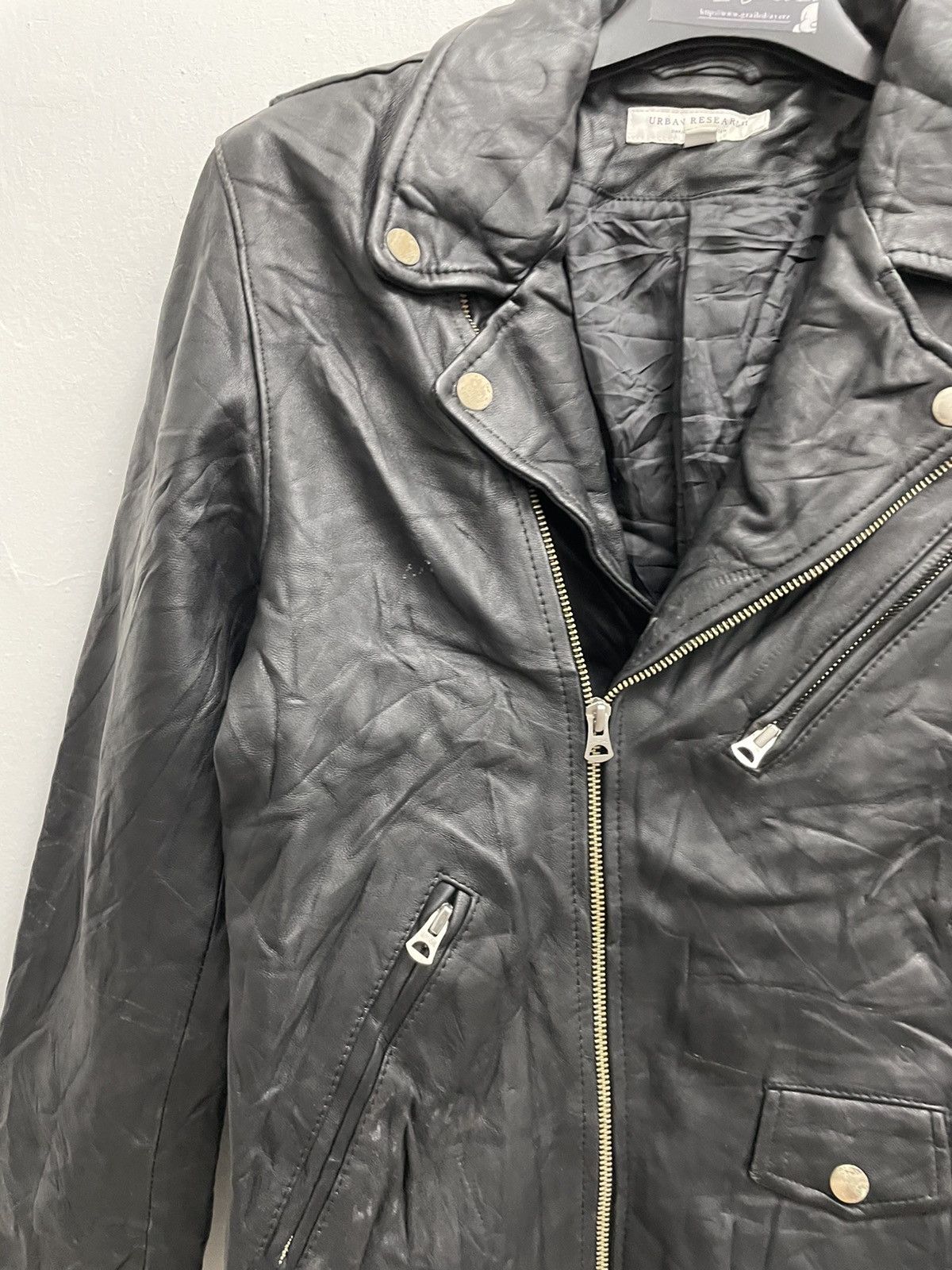 URBAN RESEARCH DOORS Urban Research Double Collar Leather Jacket Size US XS / EU 42 / 0 - 3 Thumbnail