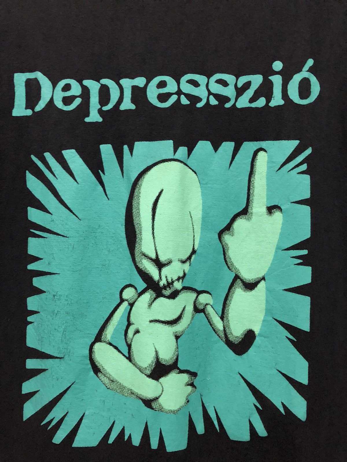 Band Tees × Vintage Vintage Depresszió sokkola a rendszert Metal band 90s tee Size US L / EU 52-54 / 3 - 2 Thumbnail