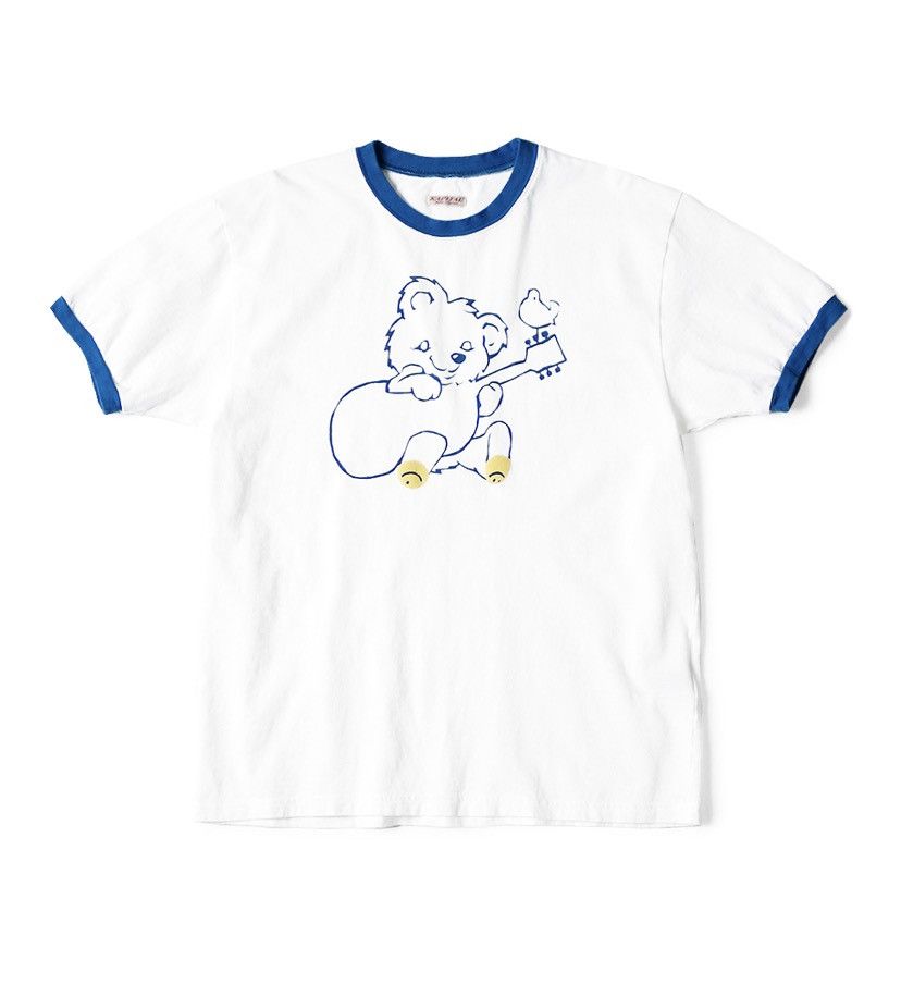 image of Kapital Little Bear & Harmony Ringer Tee Size 2 in Blue, Men's