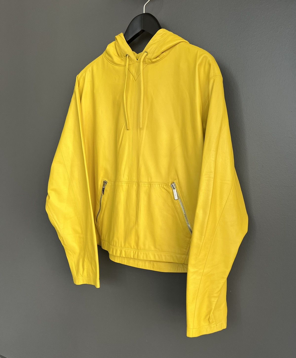 image of Bottega Veneta Leather Anorak in Yellow, Men's (Size Small)