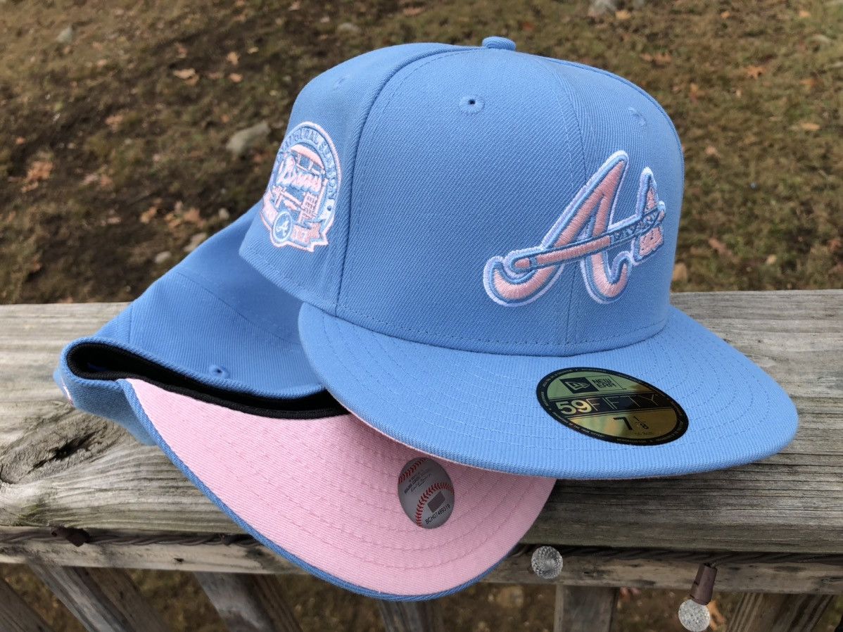 HATCLUB Exclusive Size 7 1/2 Atlanta Braves Cotton Candy New Era Fitted  Pink UV