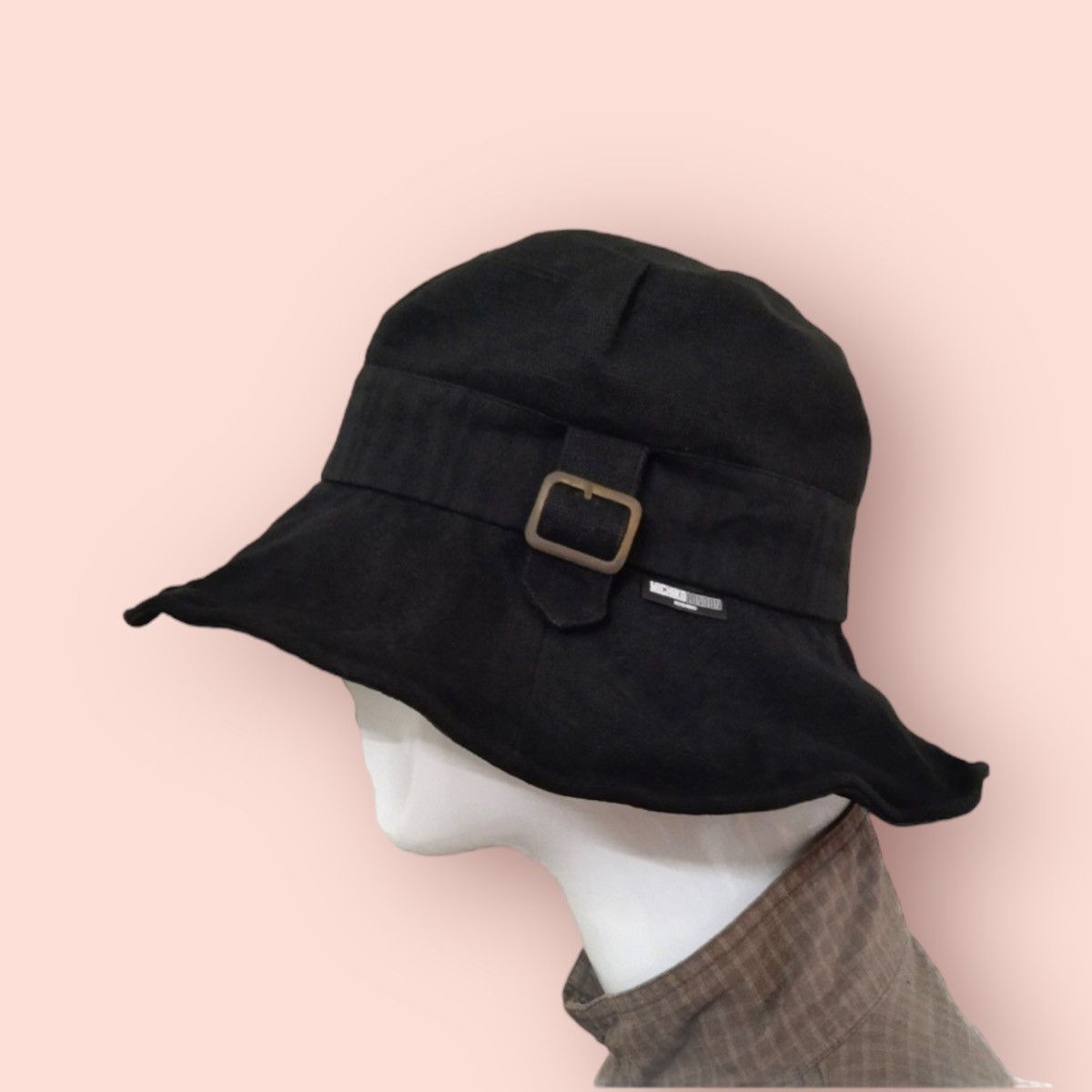 image of Vintage Michiko Koshino London Wide Brim Bucket Hat in Black, Men's