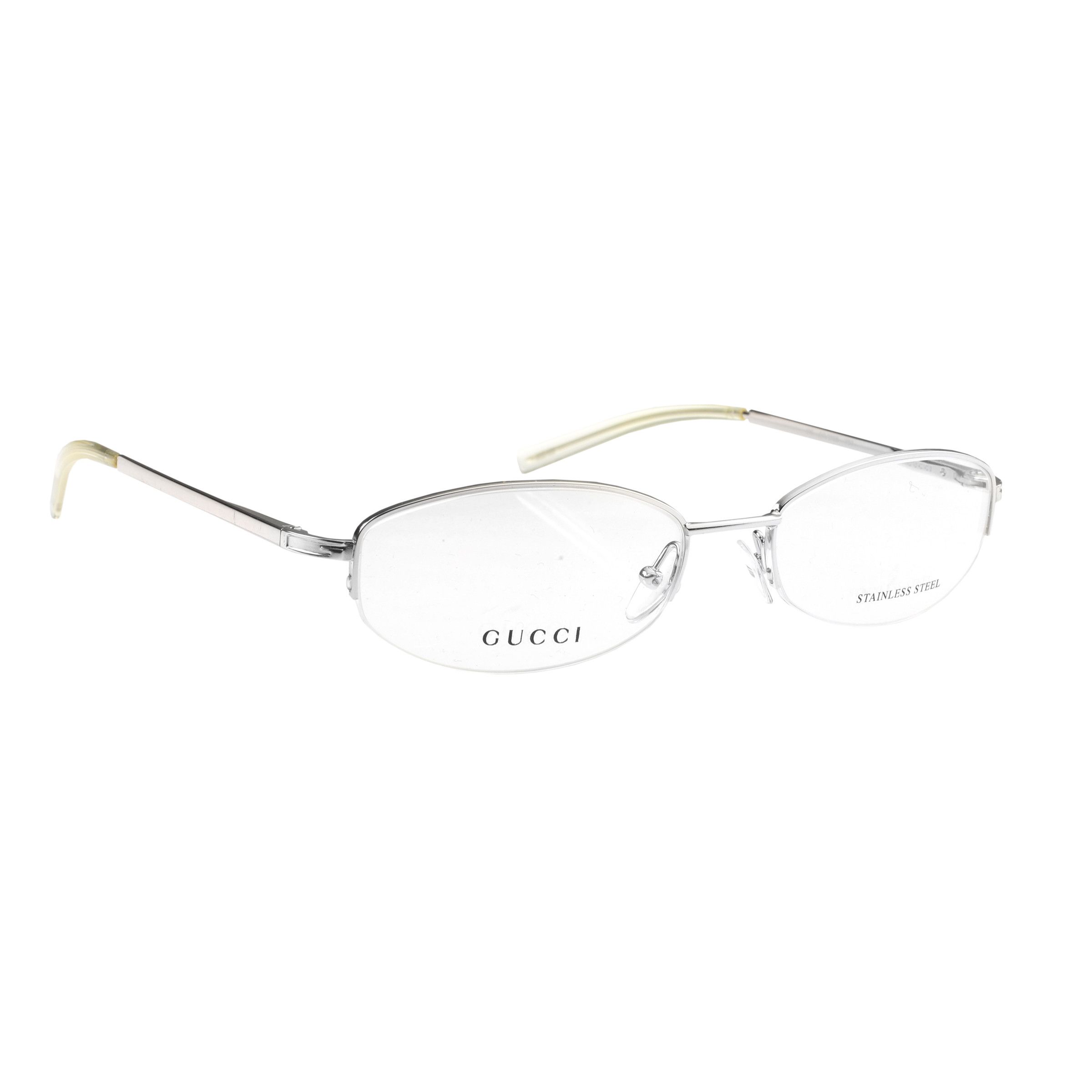 Pre-owned Archival Clothing X Gucci '90s Half Rim Silver Frame Glasses