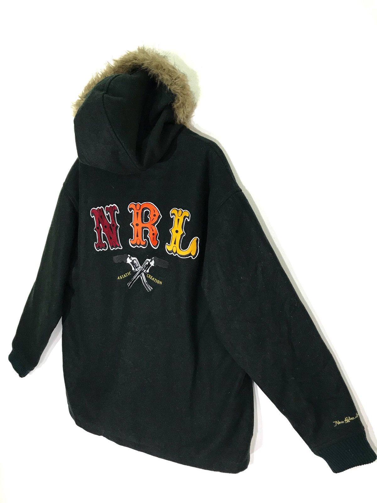 Japanese Brand Nine Rulaz Line NRL Big Logo Wool Jacket Made In Japan Size US XL / EU 56 / 4 - 4 Thumbnail