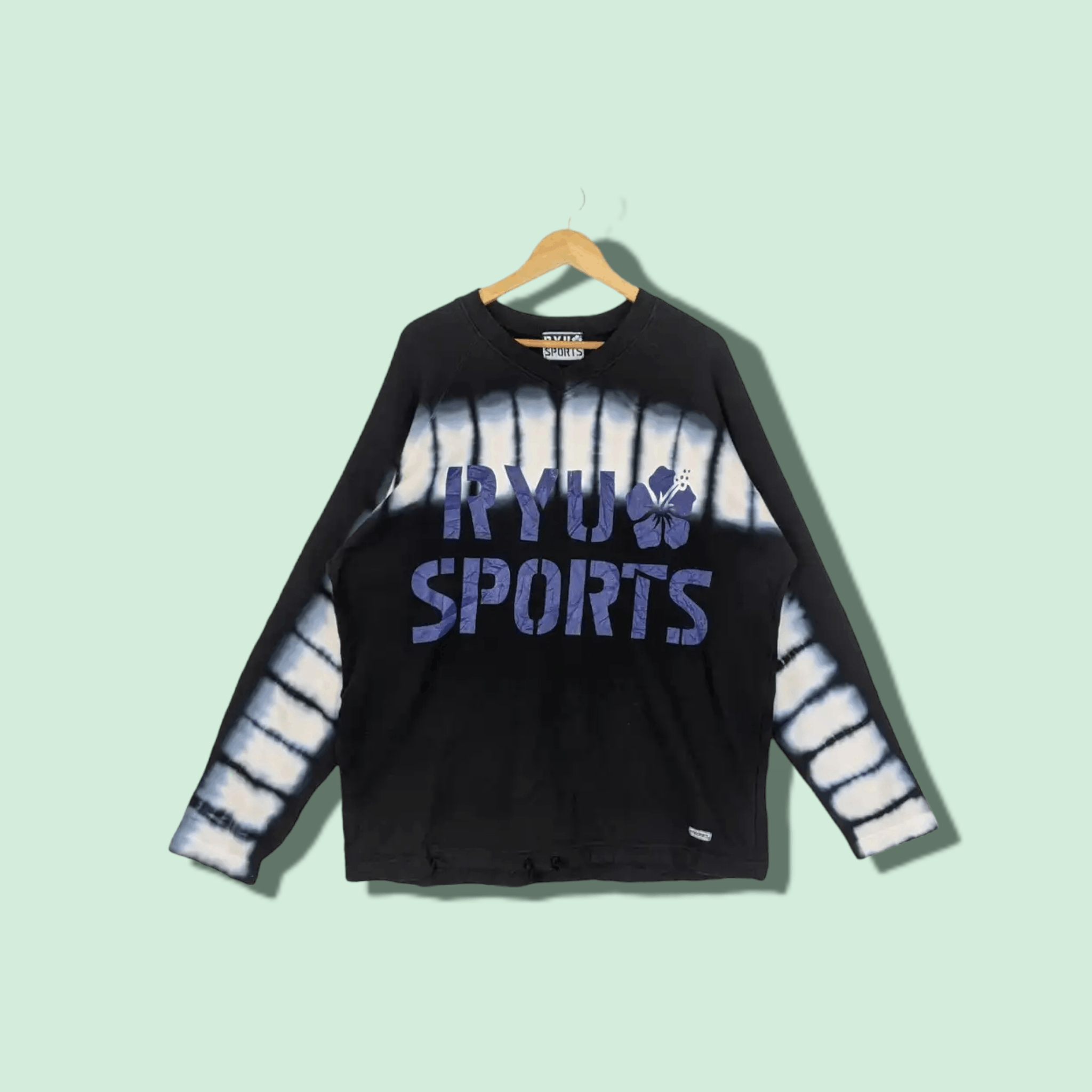 Japanese Brand RYU SPORTS Tie Dye Big Logo Oversize Jumper Sweatshirt Size US M / EU 48-50 / 2 - 1 Thumbnail