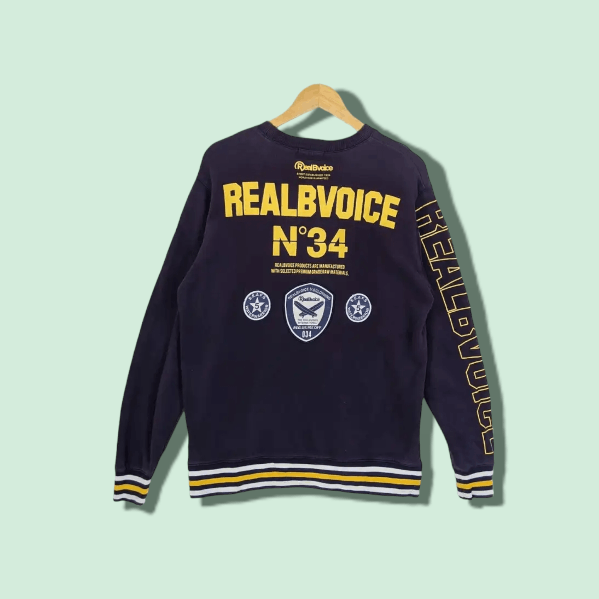 image of Real B Voice Streetwear Jumper Sweatshirt in Blue, Men's (Size Large)