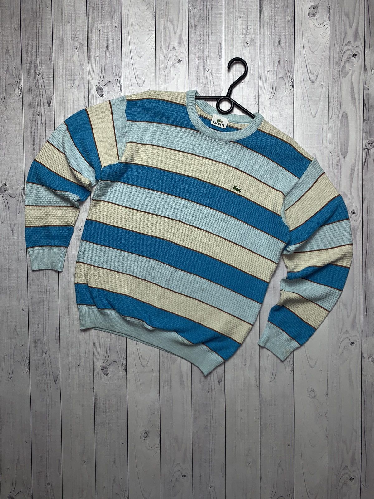 Lacoste × Vintage Vintage Lacoste sweater striped blue rare size S Size US S / EU 44-46 / 1 - 1 Thumbnail