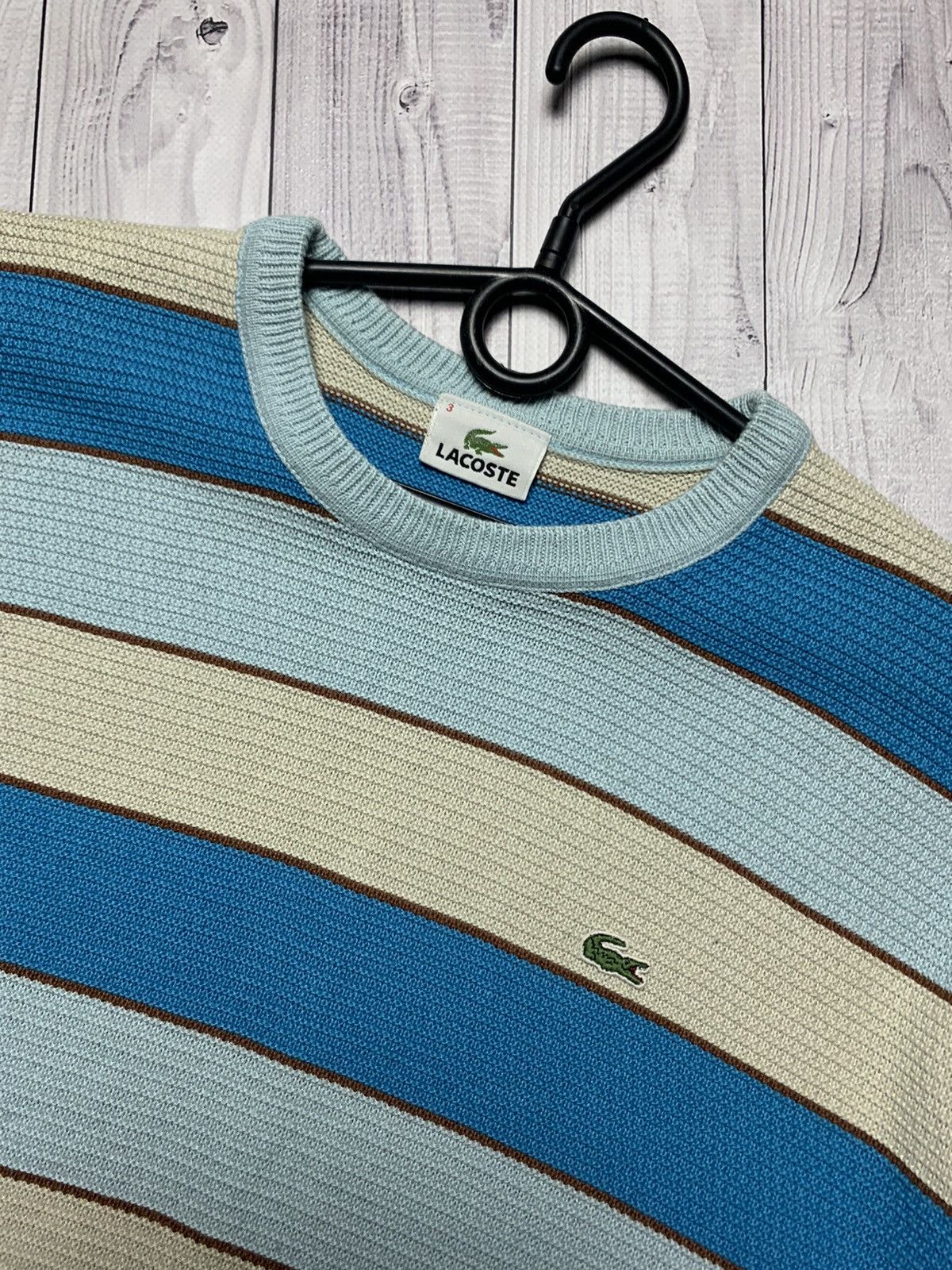 Lacoste × Vintage Vintage Lacoste sweater striped blue rare size S Size US S / EU 44-46 / 1 - 3 Thumbnail