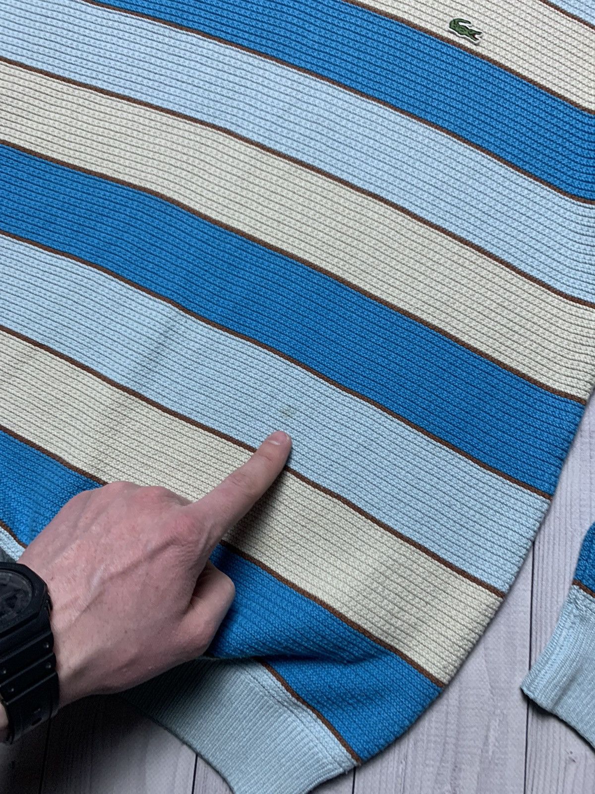 Lacoste × Vintage Vintage Lacoste sweater striped blue rare size S Size US S / EU 44-46 / 1 - 6 Thumbnail