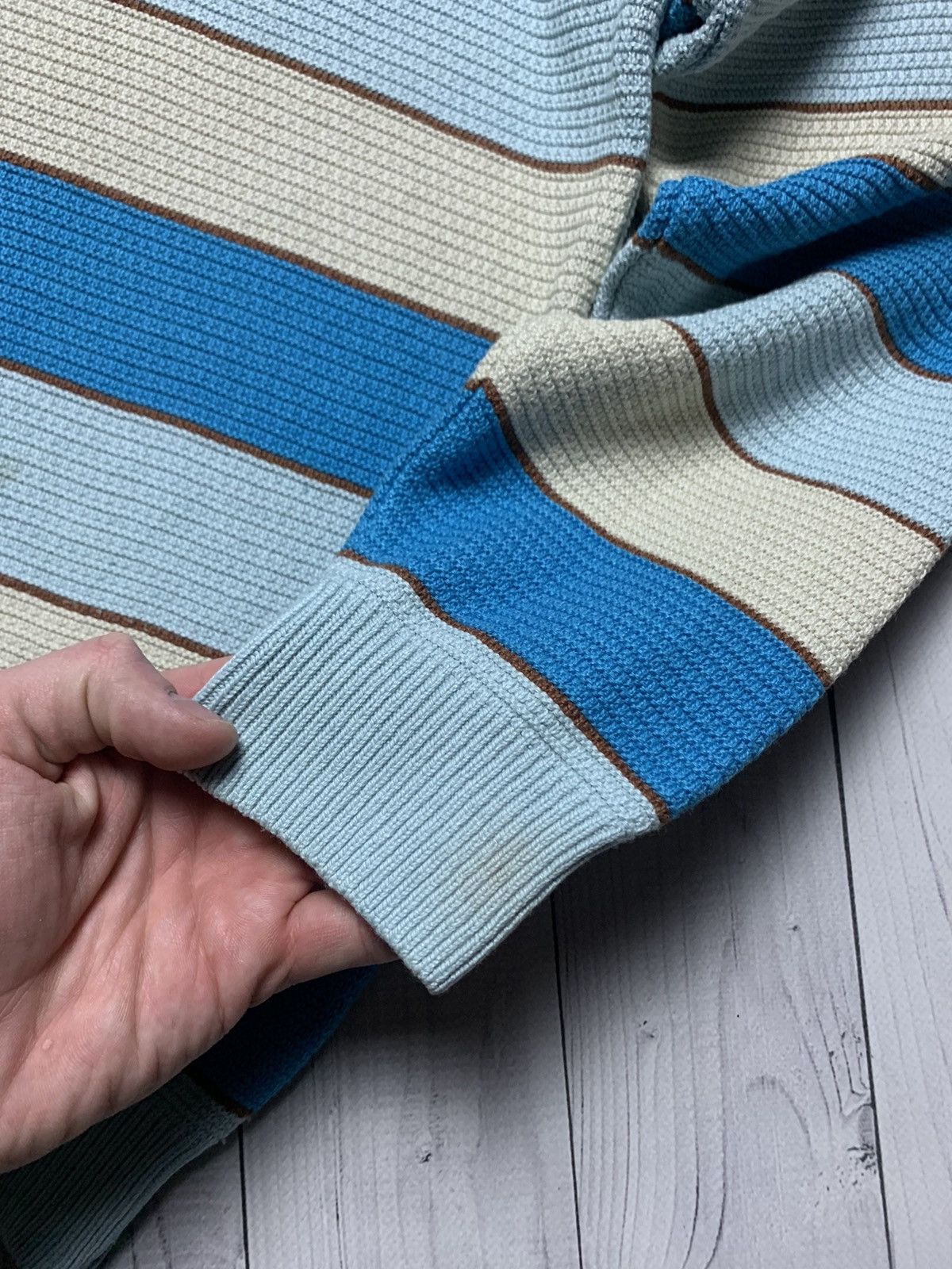 Lacoste × Vintage Vintage Lacoste sweater striped blue rare size S Size US S / EU 44-46 / 1 - 7 Thumbnail