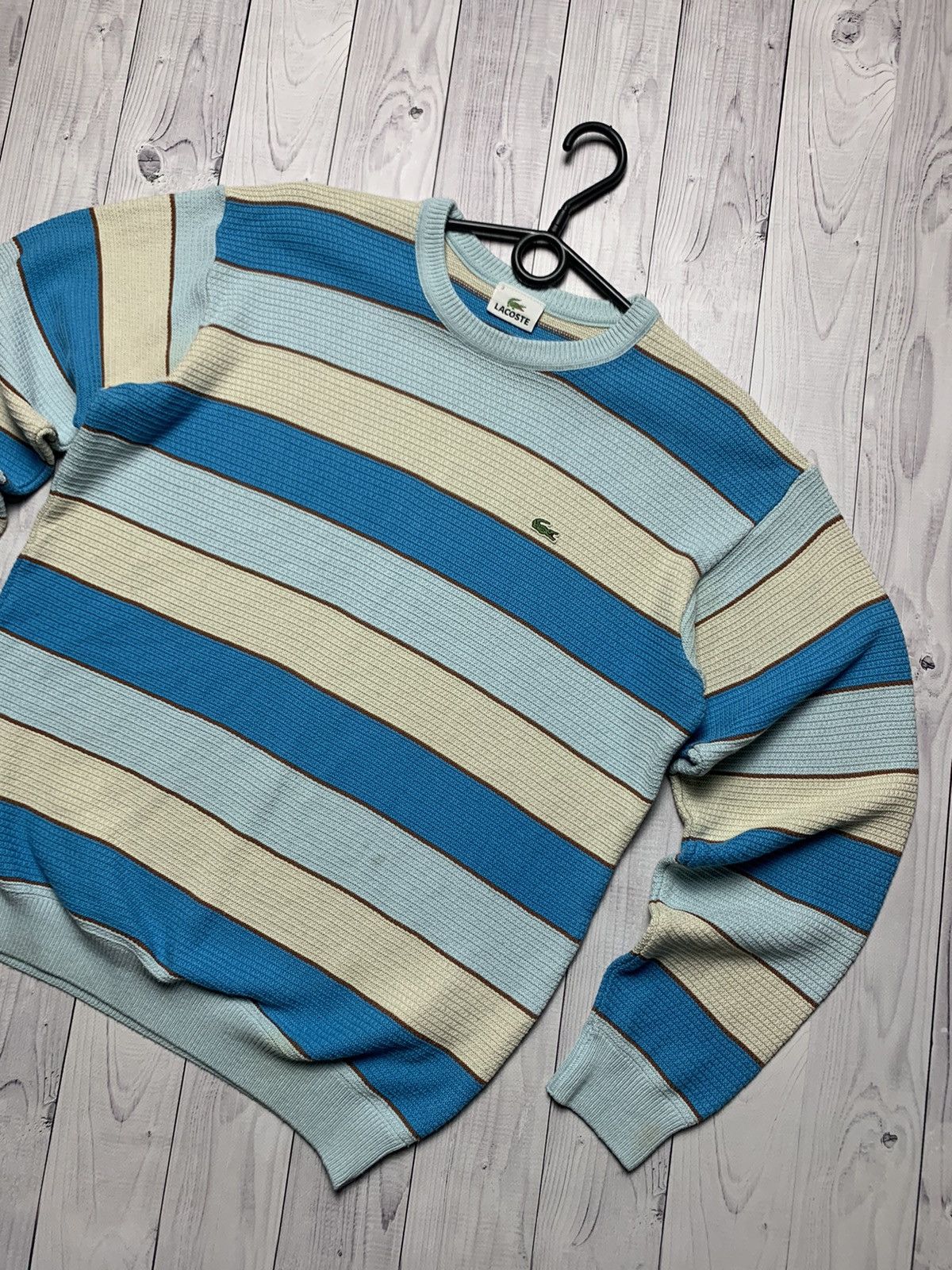 Lacoste × Vintage Vintage Lacoste sweater striped blue rare size S Size US S / EU 44-46 / 1 - 2 Thumbnail