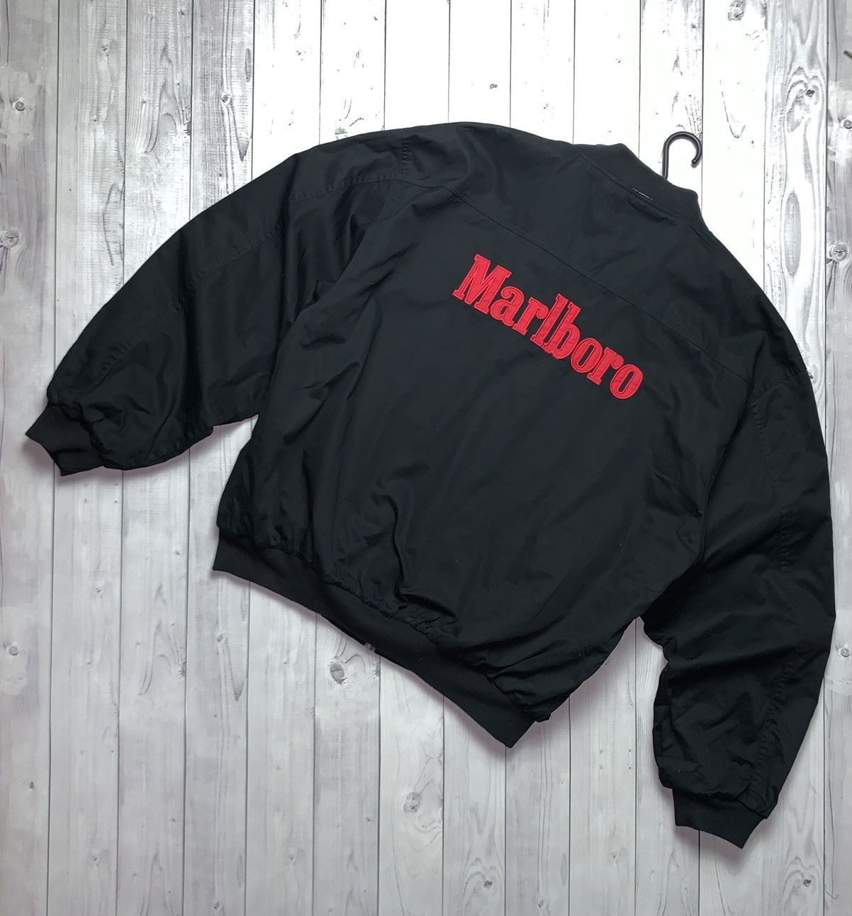image of Marlboro Bomber Jacket Big Logo Size XL Red/black, Men's