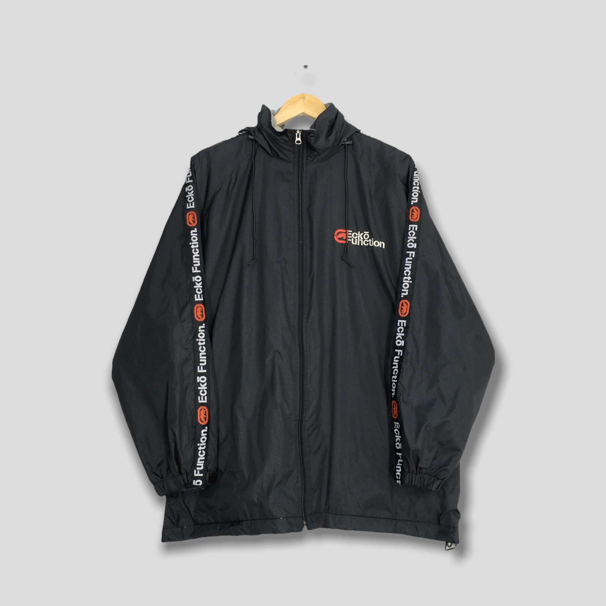 image of Ecko Unltd x Windbreaker Vintage 90's Ecko Function Windbreaker Hip Hop Jacket Medium in Black