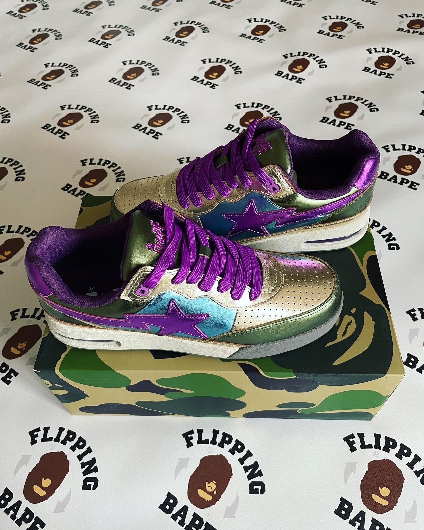 image of Bape Road Sta Green Shoes, Men's (Size 8.5)