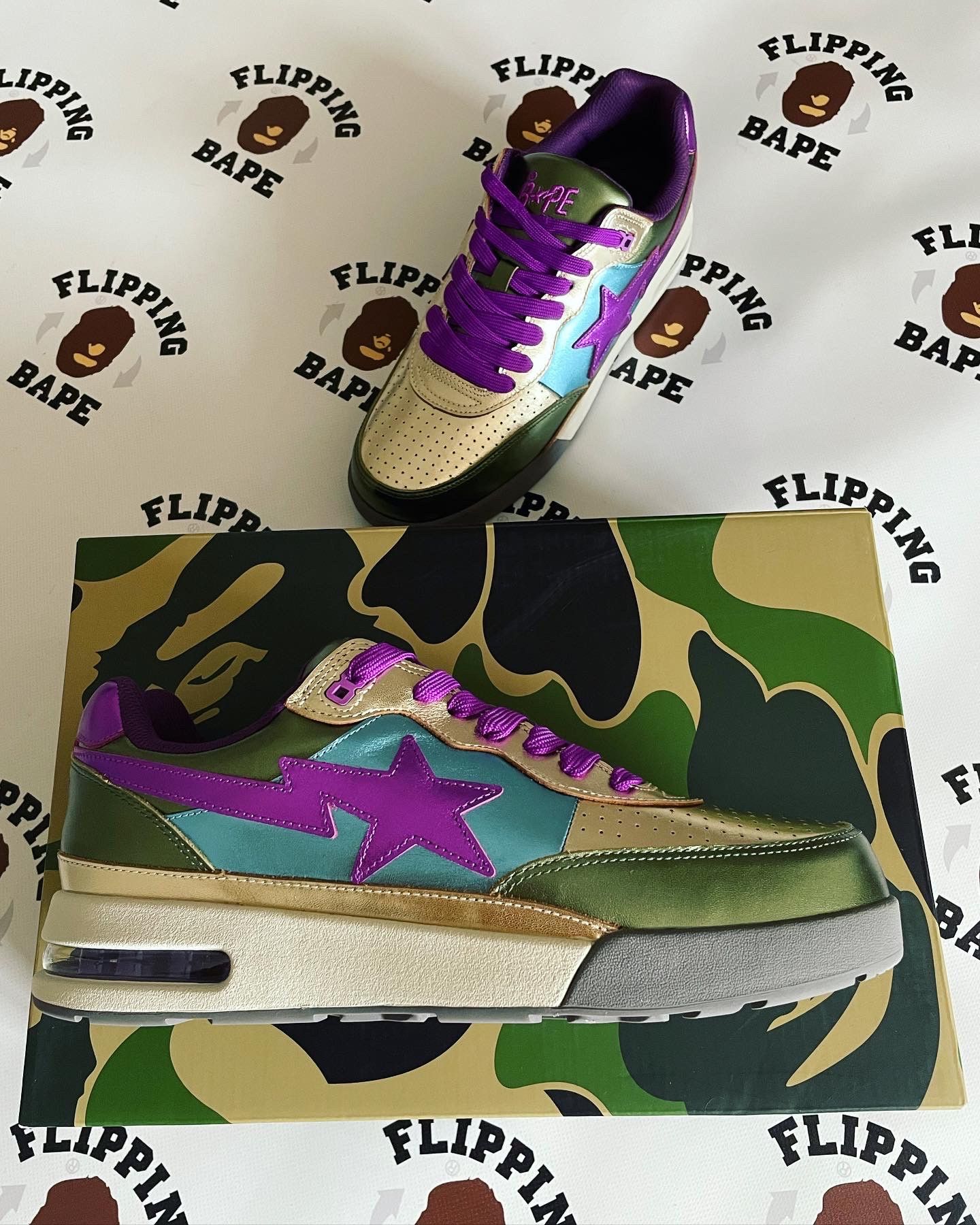 Bape BAPE ROAD STA GREEN Size US 8.5 / EU 41-42 - 2 Thumbnail
