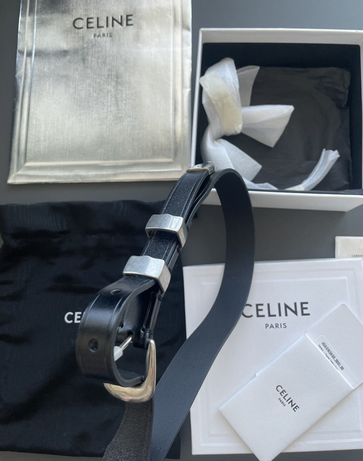 Celine × Hedi Slimane NEW Extremely Rare Super Runway Classic Western Leather Belt Size 34 - 17 Thumbnail