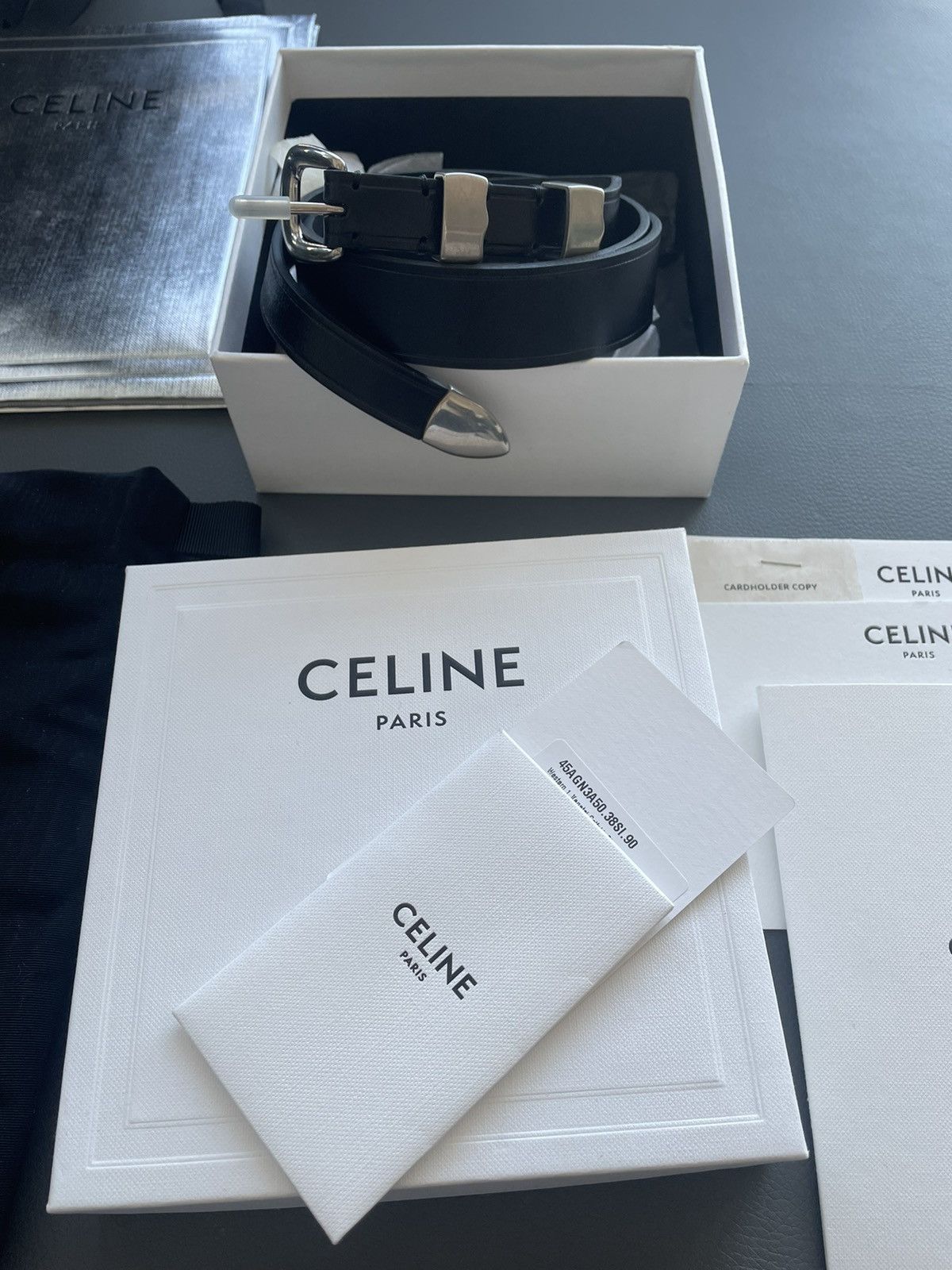 Celine × Hedi Slimane NEW Extremely Rare Super Runway Classic Western Leather Belt Size 34 - 5 Thumbnail