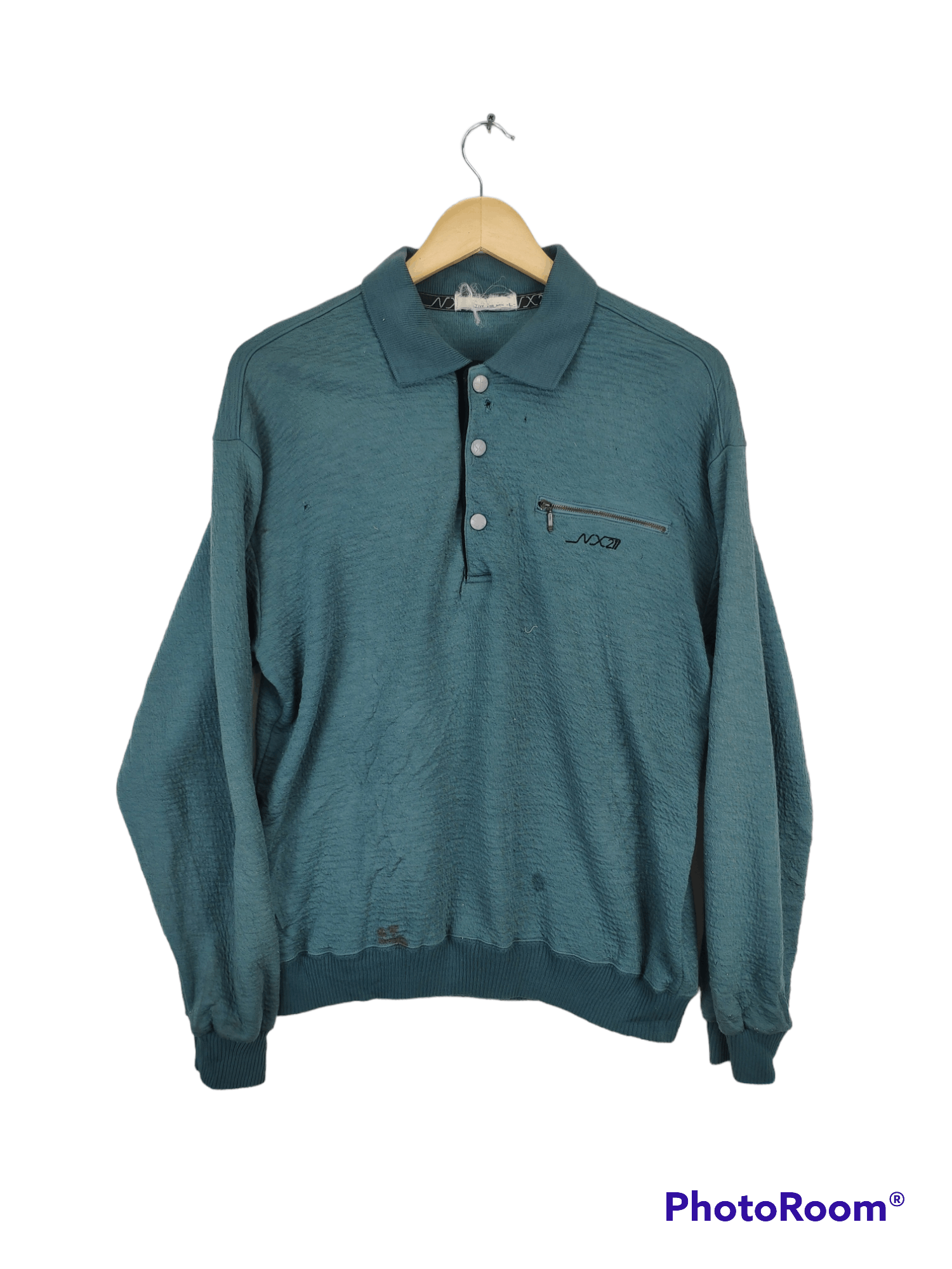 Japanese Brand × Vintage Offer 💥 Vintage Polo Shirt Long Sleeve Unbranded Size US M / EU 48-50 / 2 - 1 Thumbnail