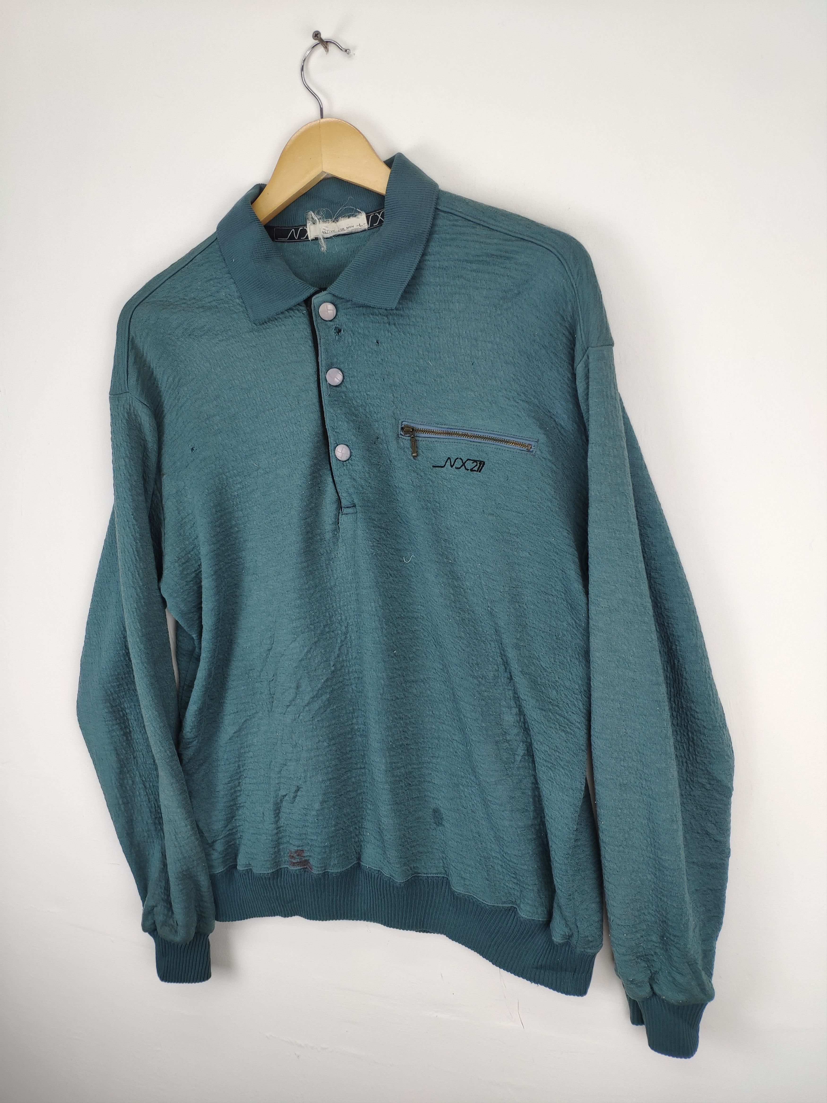 Japanese Brand × Vintage Offer 💥 Vintage Polo Shirt Long Sleeve Unbranded Size US M / EU 48-50 / 2 - 2 Thumbnail