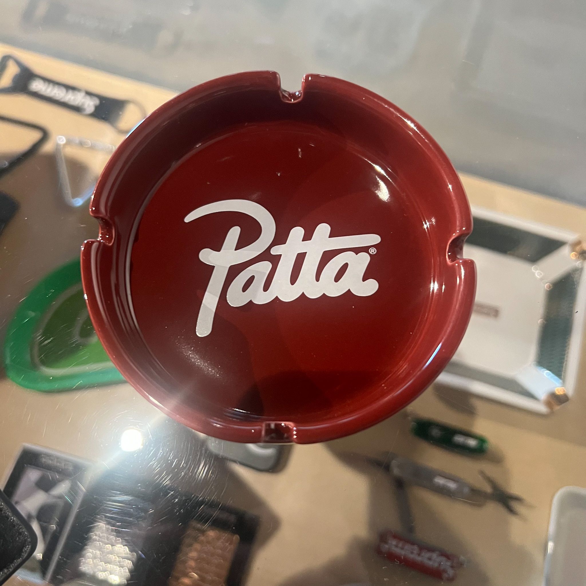 Patta Patta Script Logo Ashtray Burgundy Size ONE SIZE - 3 Thumbnail