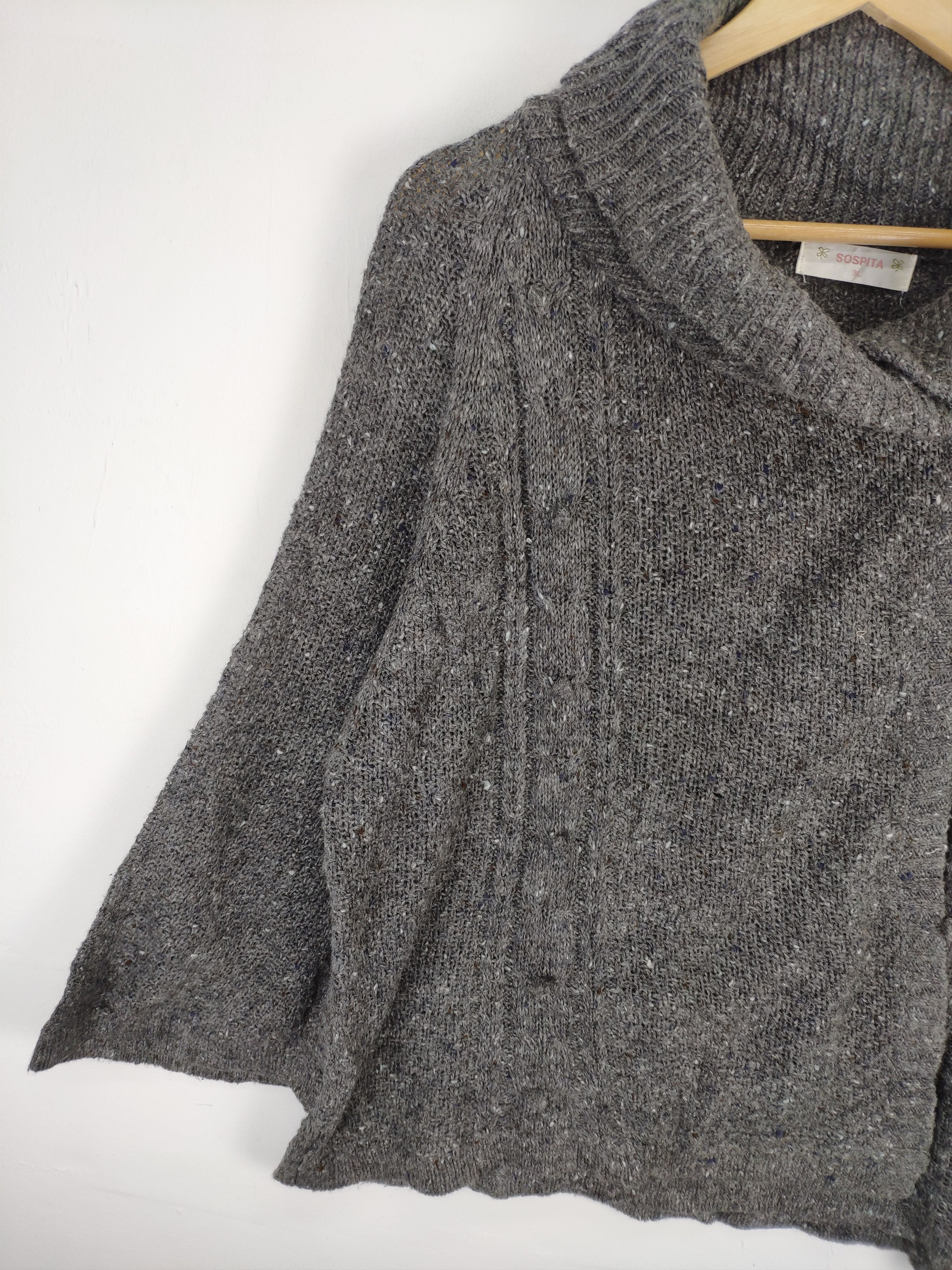 Japanese Brand × Vintage Vintage Wool Knit Cardigan Shawl Collar Size L / US 10 / IT 46 - 7 Thumbnail