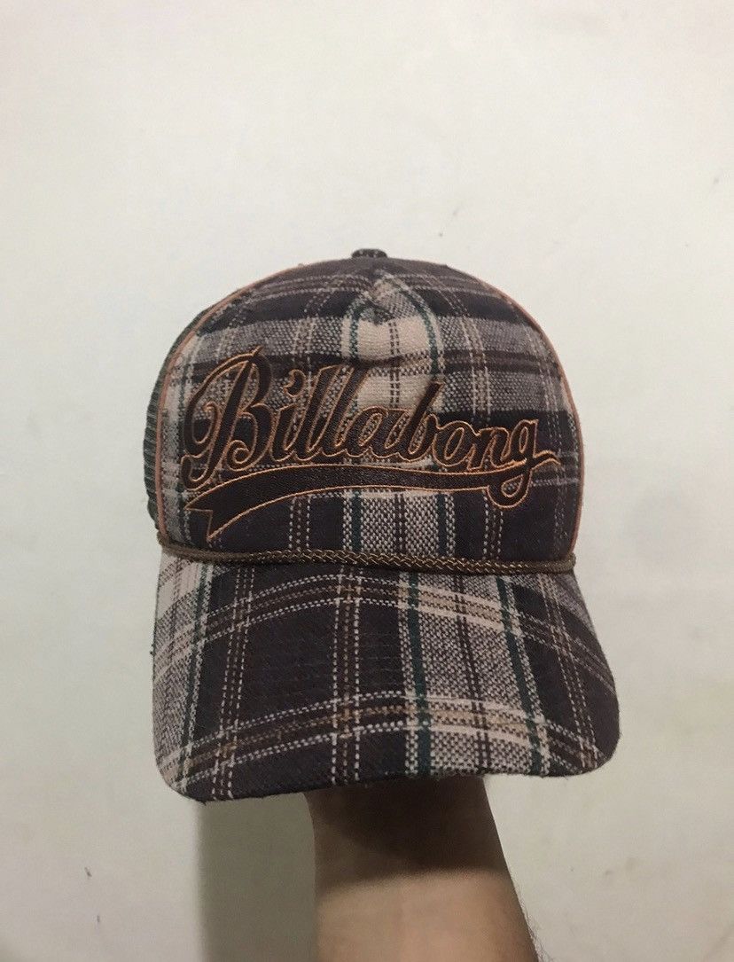 Billabong Y2K Billabong Spell Out Plaid Pattern Trucked Hat Size ONE SIZE - 1 Thumbnail