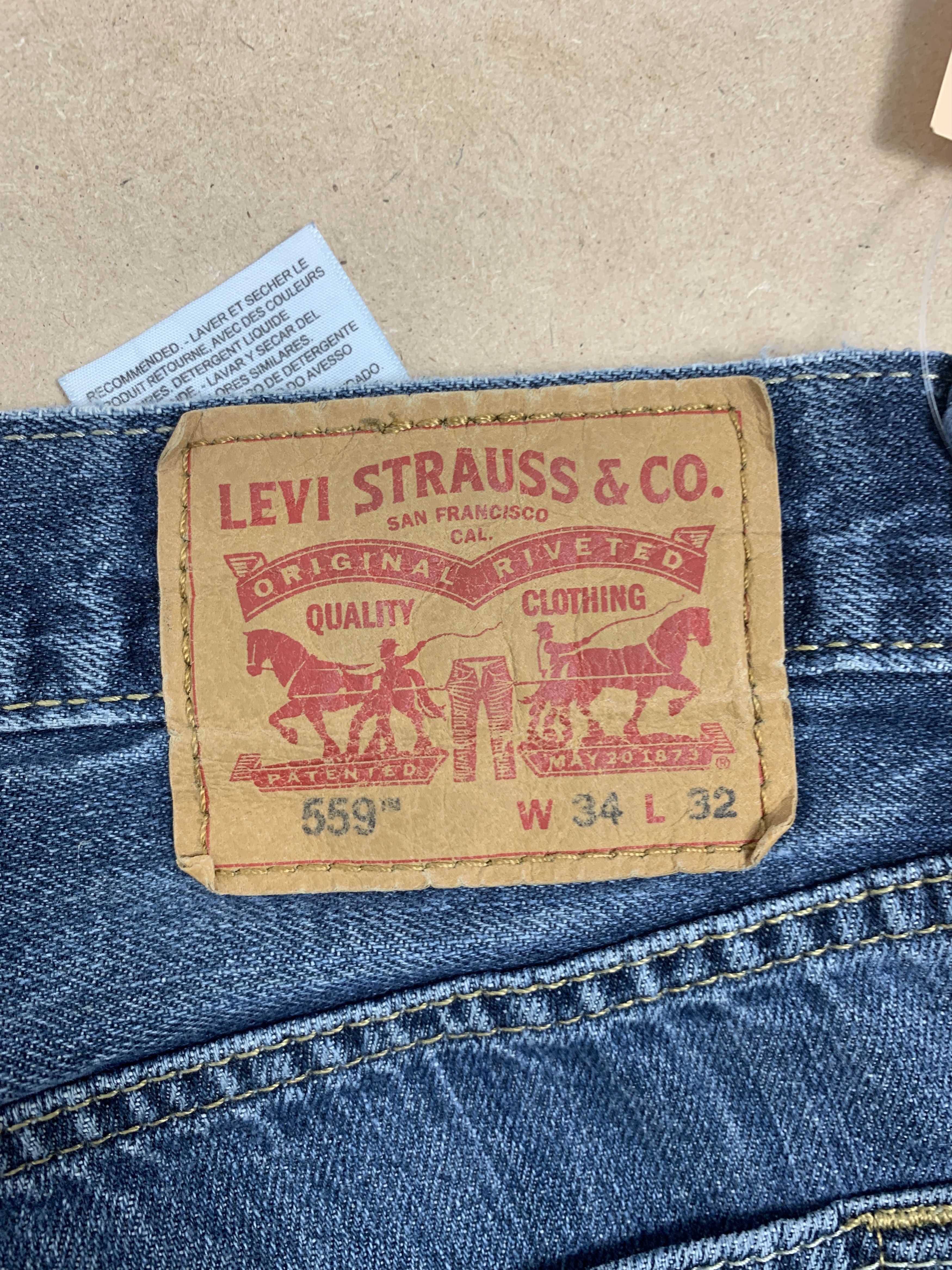 Levi's × Levi's Vintage Clothing × Vintage Vintage LEVI'S 559 Faded Phone Pattern on Pocket Jeans Size US 34 / EU 50 - 8 Thumbnail