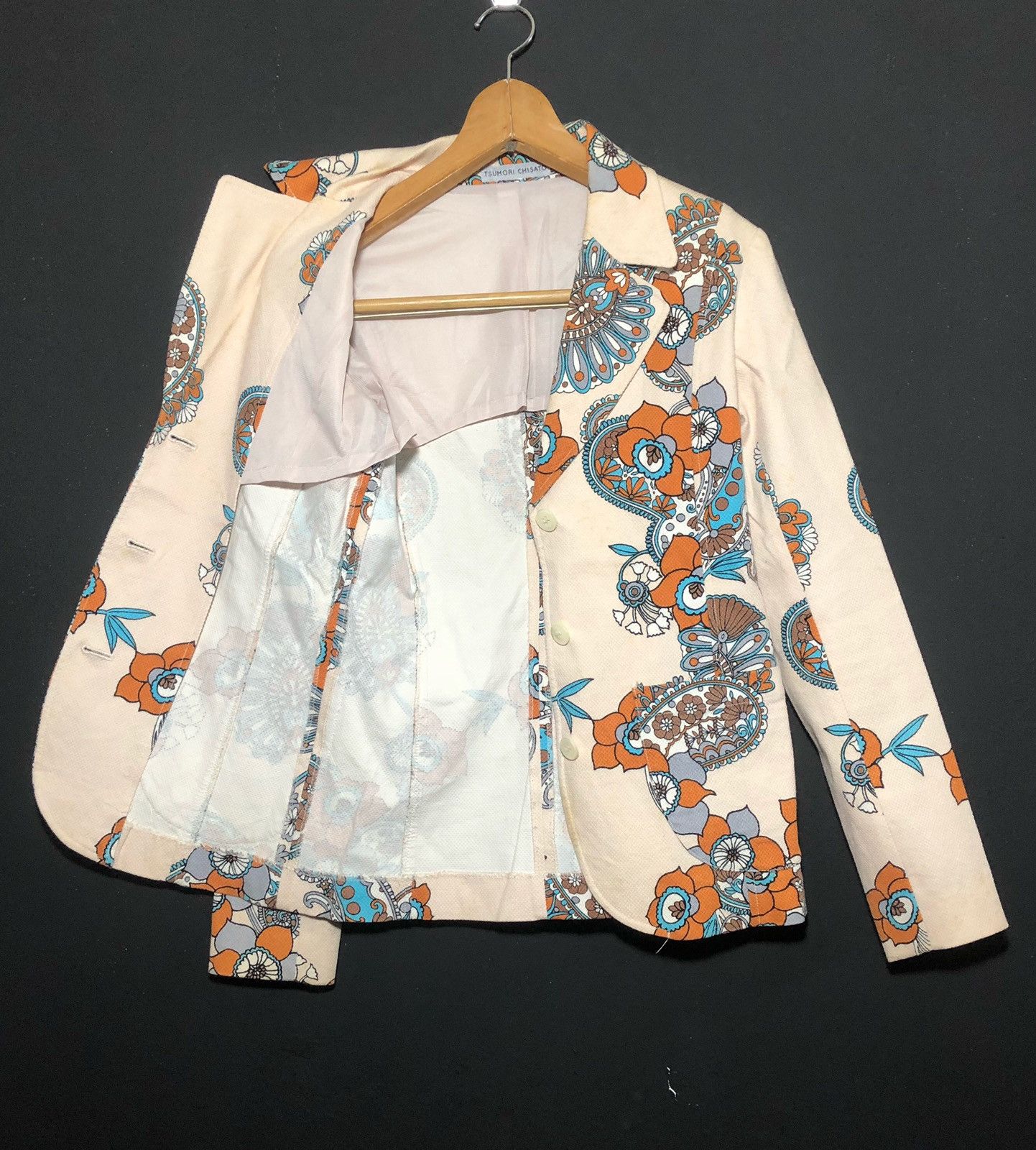 Issey Miyake Flower Print Asymmetric Blazer By Tsumori Chisato Size US XS / EU 42 / 0 - 2 Thumbnail