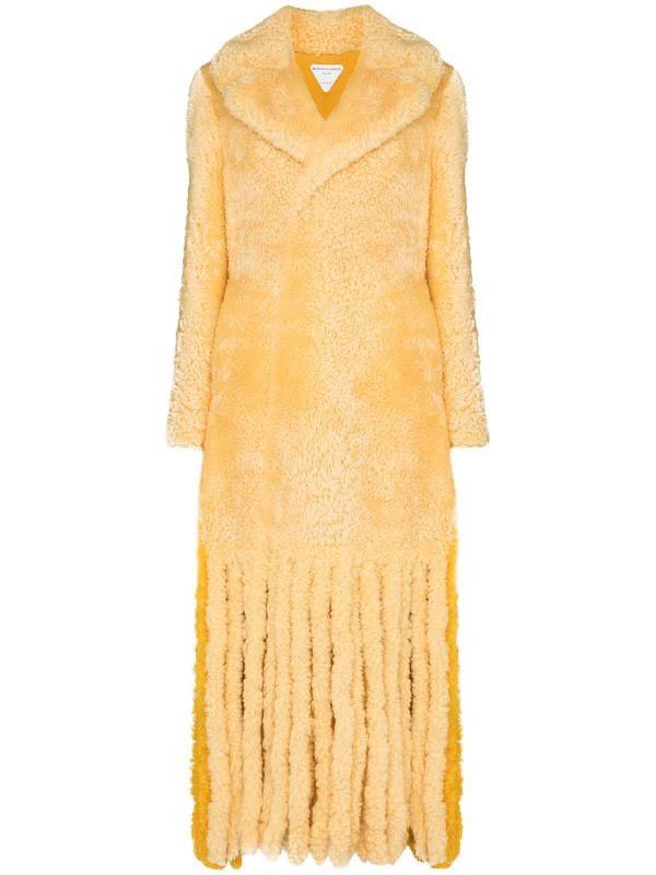 Bottega Veneta BNWT FW20 Teddy Shearling Fringe Coat in Yellow Size 34 Size XXS / US 00 / IT 34 - 5 Thumbnail