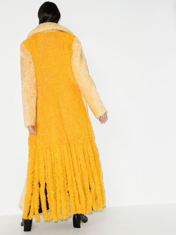 Bottega Veneta BNWT FW20 Teddy Shearling Fringe Coat in Yellow Size 34 Size XXS / US 00 / IT 34 - 7 Thumbnail