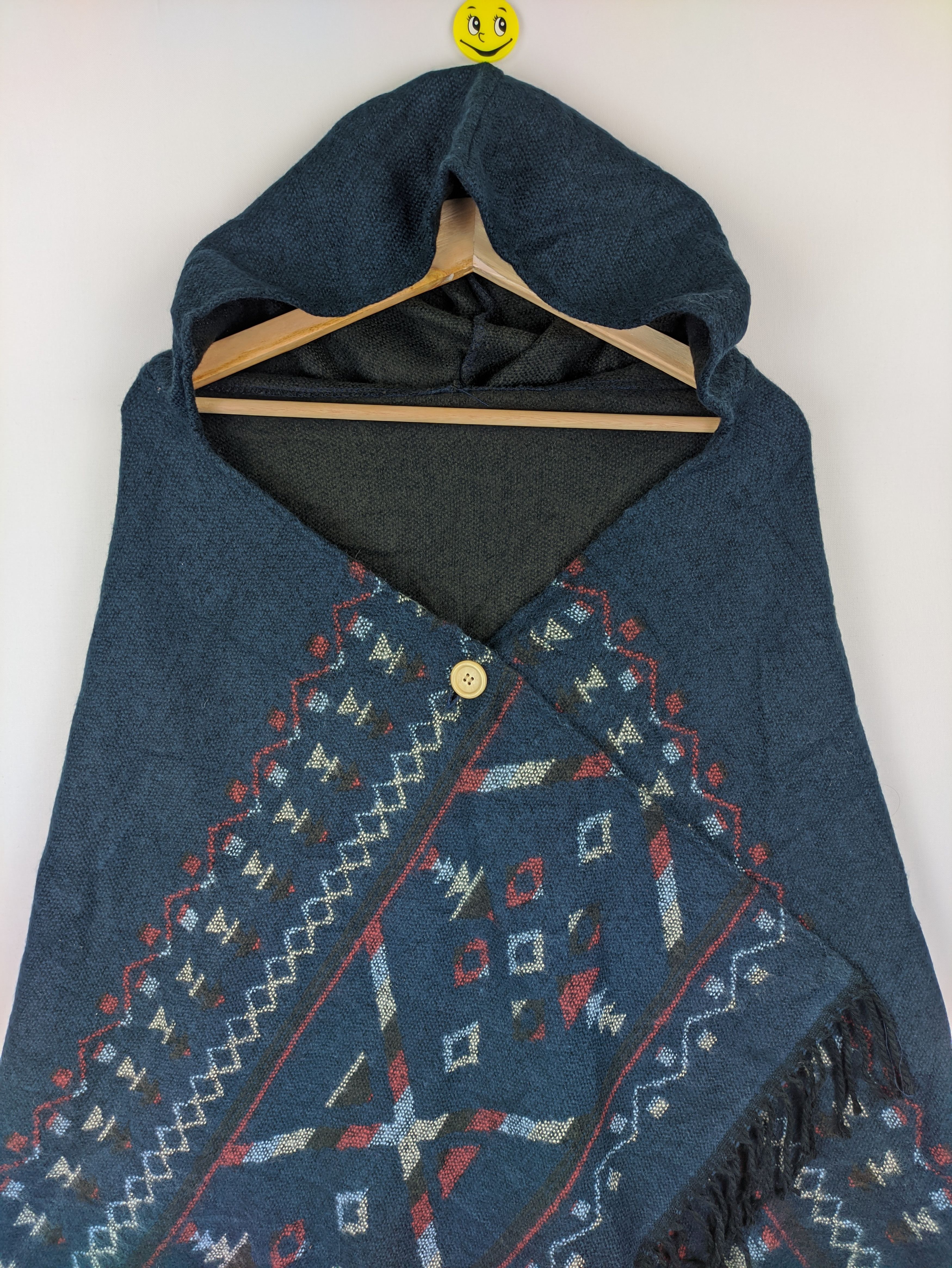 Japanese Brand × Vintage Steals🔥Poncho Navajo Pattern Hooded Size ONE SIZE - 4 Thumbnail
