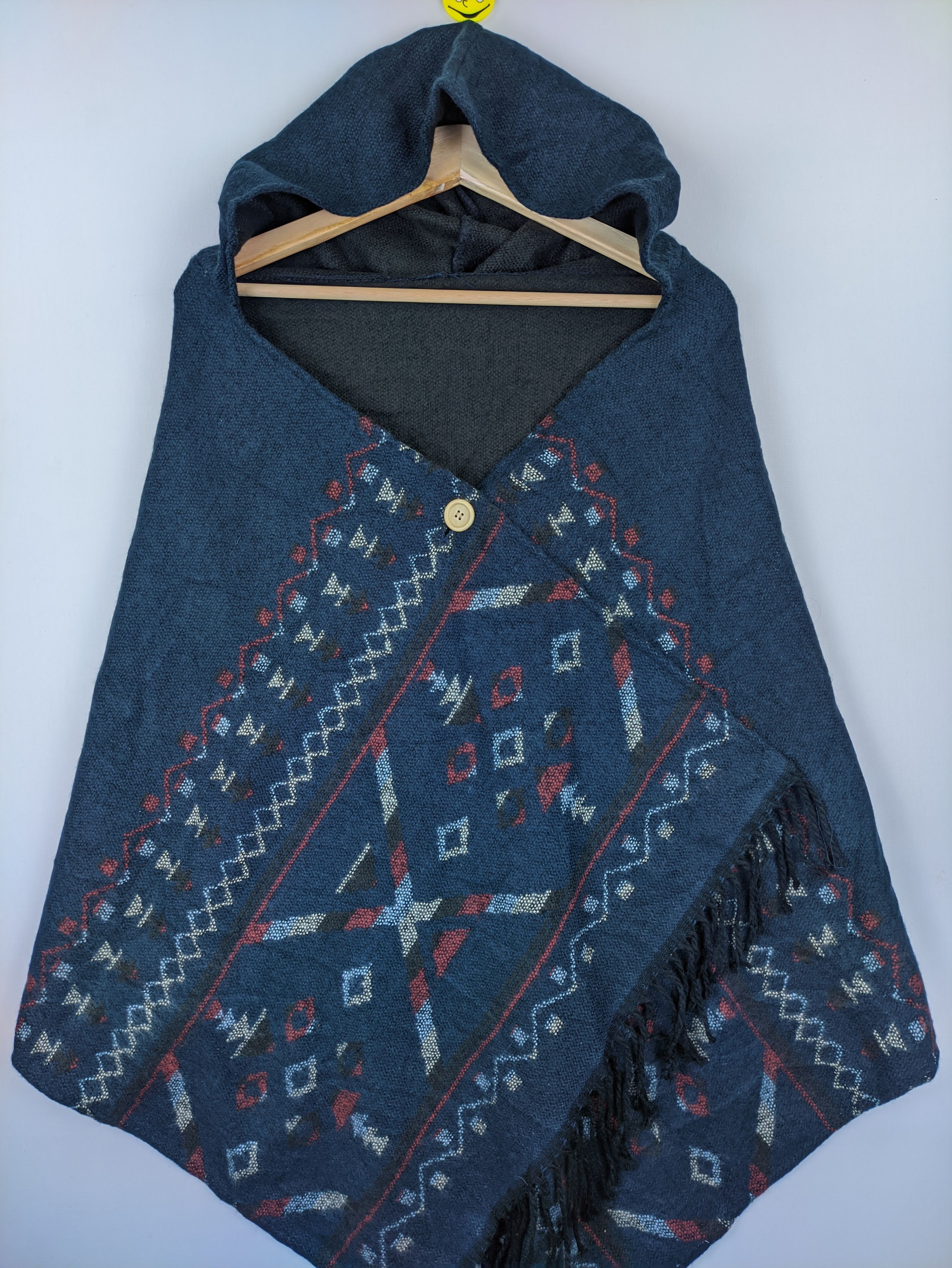 Japanese Brand × Vintage Steals🔥Poncho Navajo Pattern Hooded Size ONE SIZE - 6 Thumbnail