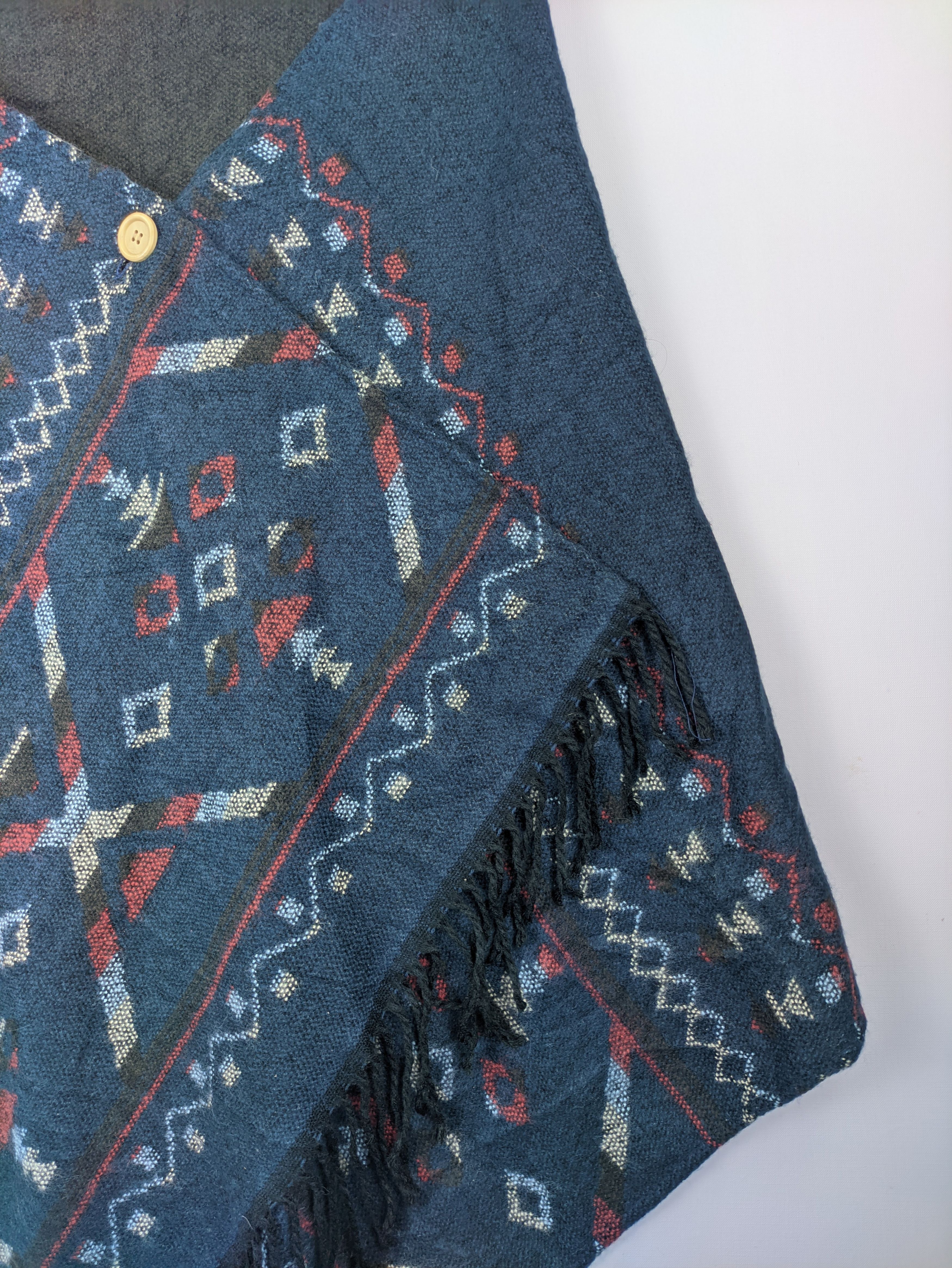 Japanese Brand × Vintage Steals🔥Poncho Navajo Pattern Hooded Size ONE SIZE - 5 Thumbnail