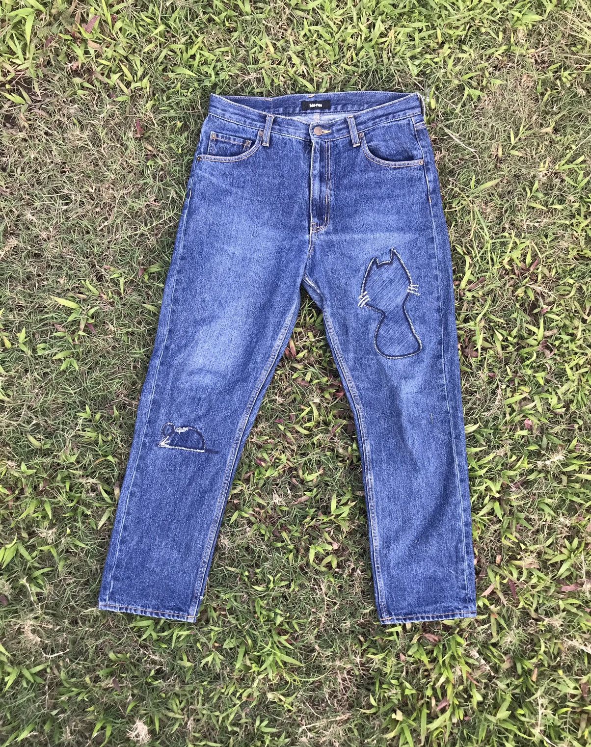 Issey Miyake × Ne-Net Ne-net distressed denim by issey miyake embroidered patches Size US 32 / EU 48 - 2 Thumbnail