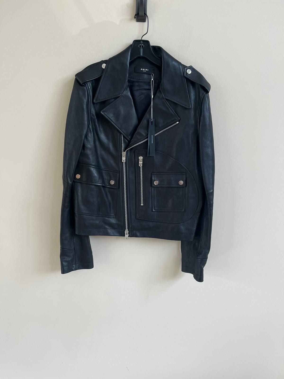 Amiri D Pocket Leather Jacket in Black Size US M / EU 48-50 / 2 - 2 Thumbnail
