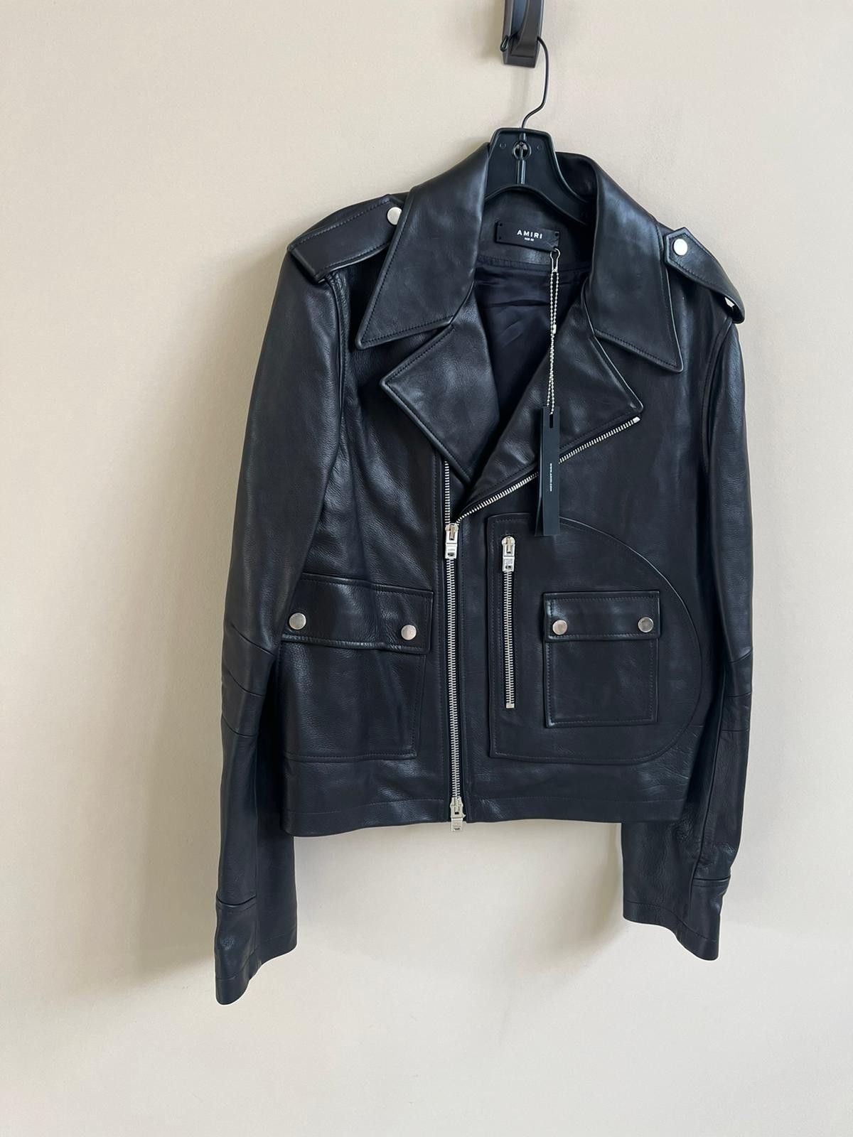 Amiri D Pocket Leather Jacket in Black Size US M / EU 48-50 / 2 - 5 Thumbnail
