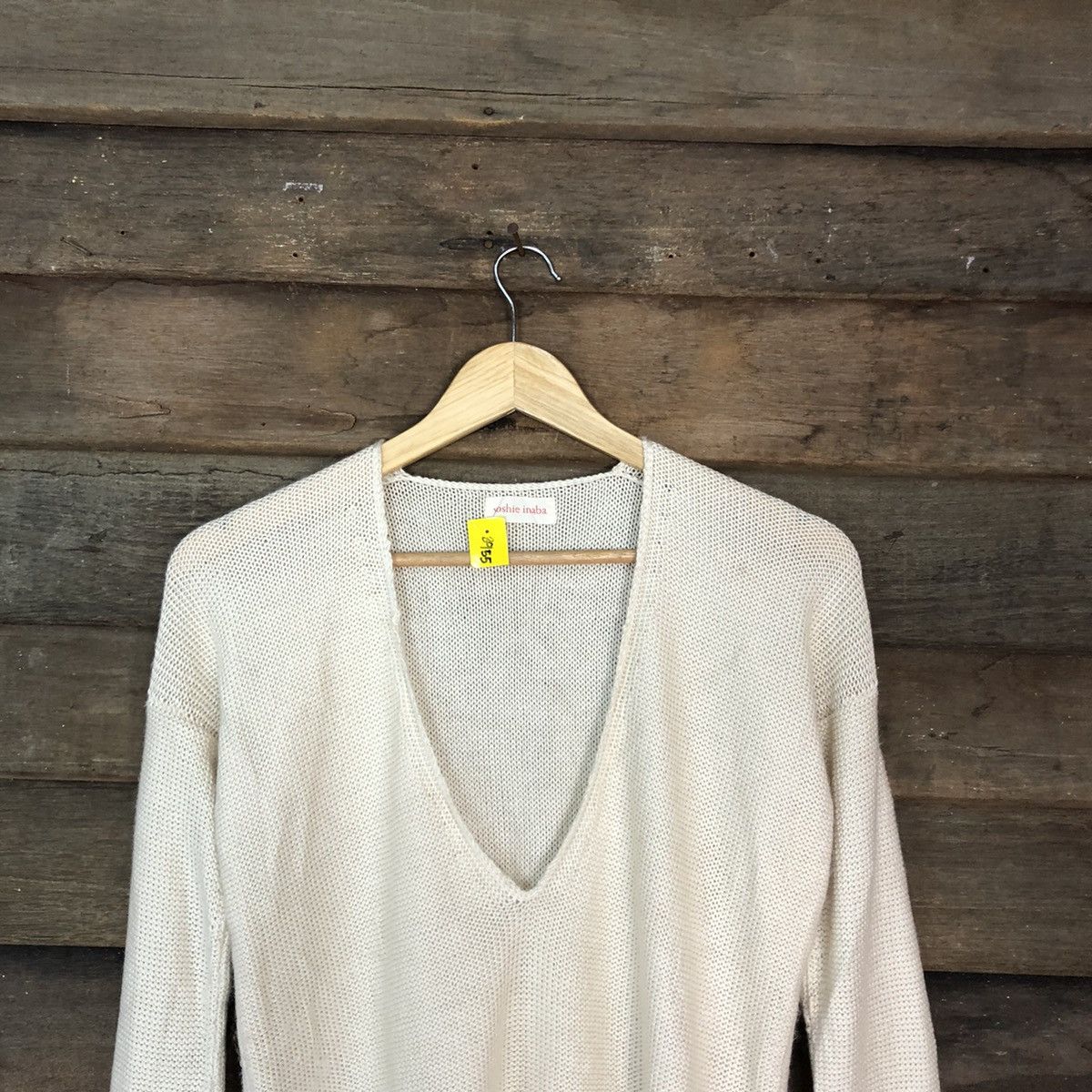 Japanese Brand Yoshie Inaba Cream crochet meshnet Knitwear #3955 Size US M / EU 48-50 / 2 - 9 Thumbnail