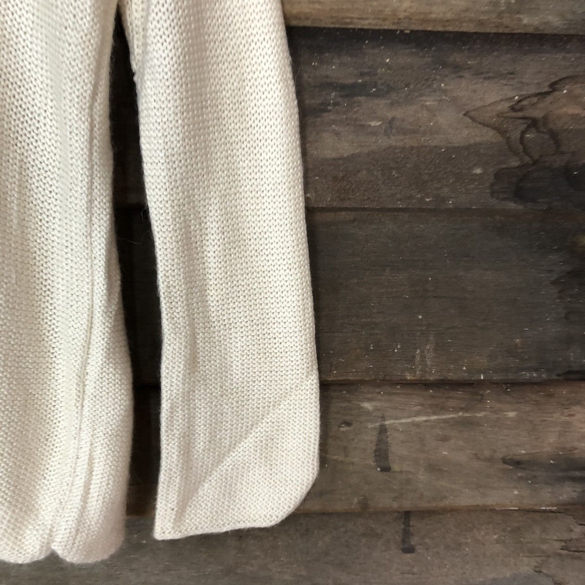 Japanese Brand Yoshie Inaba Cream crochet meshnet Knitwear #3955 Size US M / EU 48-50 / 2 - 4 Thumbnail